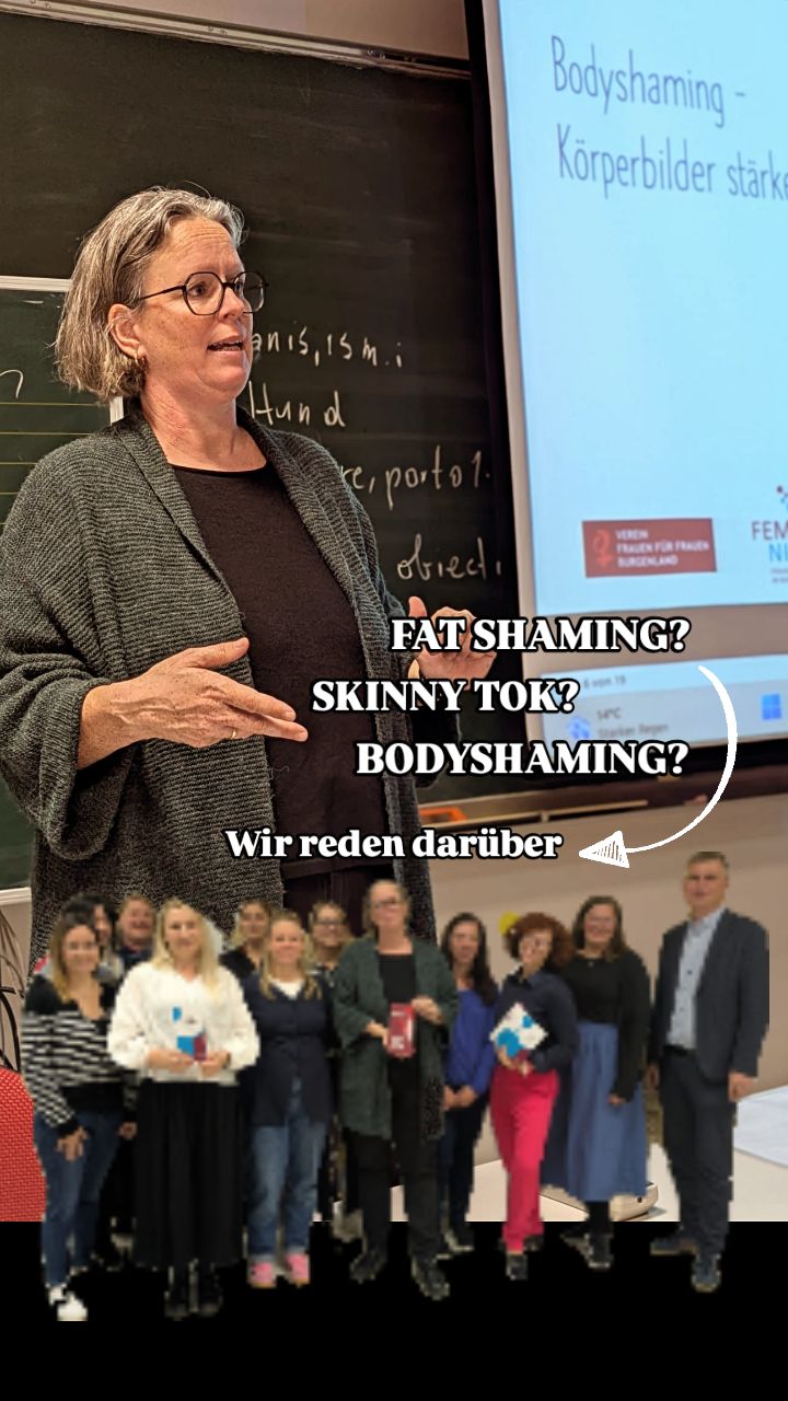 *BODYSHAMING* vs *BODYPOSITIVITY*
Danke Mag. Anna Drenig für den eindrucksvollen Vortrag im BORG Jennersdorf und MMag. Günter Vollmann, Schulleiter. Er sieht sich täglich mit dem Thema konfrontiert: FAT SHAMING - SKINNY SHAMING - SKINNY TOK ist gerade im Alter zwischen 10 und 18 Jahren ein heißes Thema. Wir greifen dieses Thema auf und gehen damit an Schulen.
@frauenreferatbgld @frauenfuerfrauenbgld @frauenservicestelle @borgjennersdorf @stop.nordbgld @stop.jugend
Burgenländisches Volksbildungswerk
#bodypositivity #gemeinsamstark #körperbilder #wirredendarüber #ichbinokdubistok