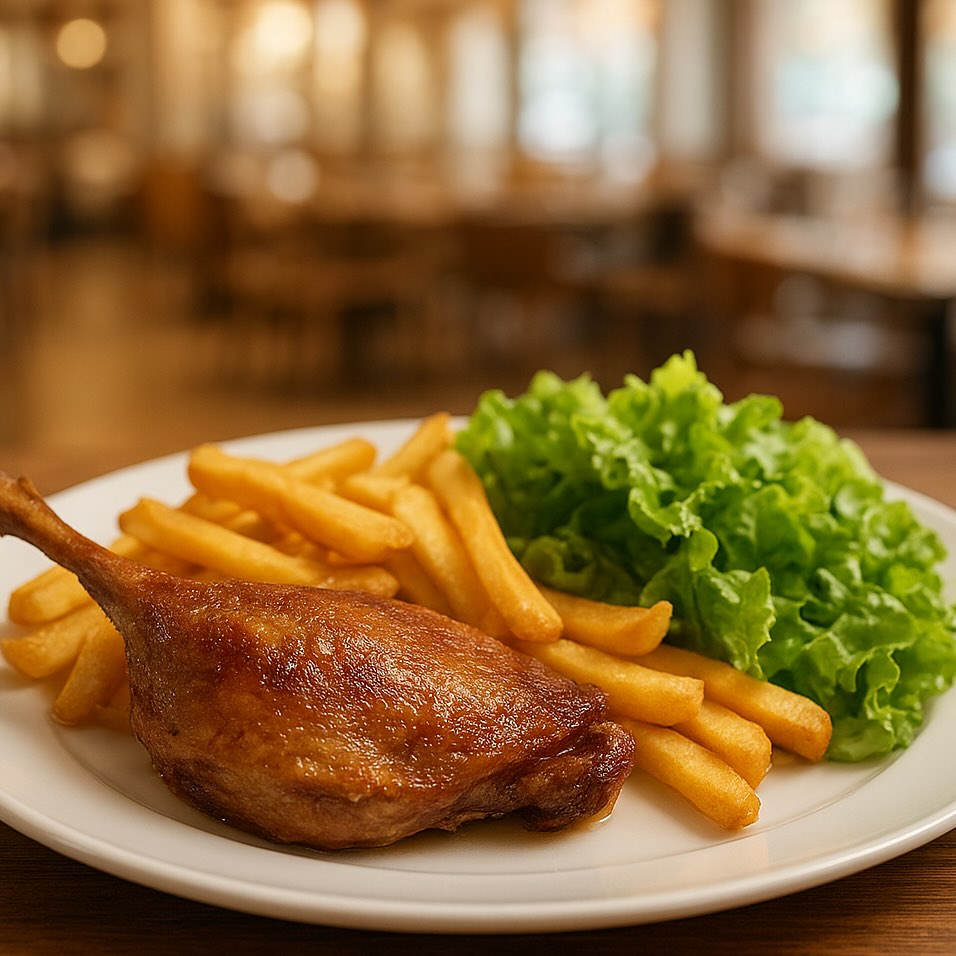 Ce midi, sur réservation, repas sur place
Confit de canard frites maison
Café du commerce : 0955816141
Quantité limitée