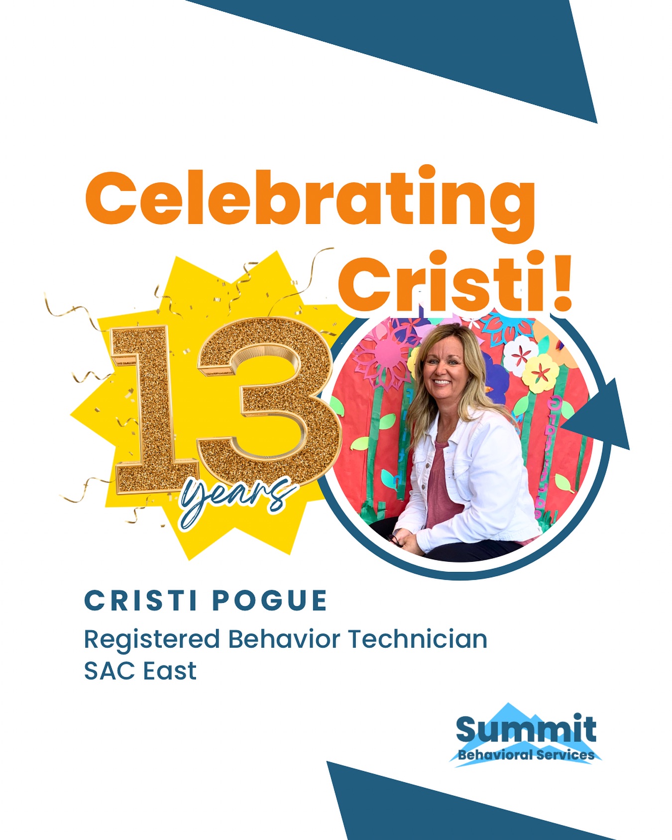 From supporting our youngest learners at SCCD to bringing her bright, friendly energy to SAC East, Cristi has been making a difference at Summit for 13 years! Warm, patient, and full of heart, Cristi touches everyone around her and makes our team a better place.
Thank you for 13 incredible years, Cristi! 🥳
#summitbehavioralservices #kansascity #autismsupport #aba #abatherapykansascity #abatherapy
#appliedbehavioranalysis #behavioralsupport #behavior