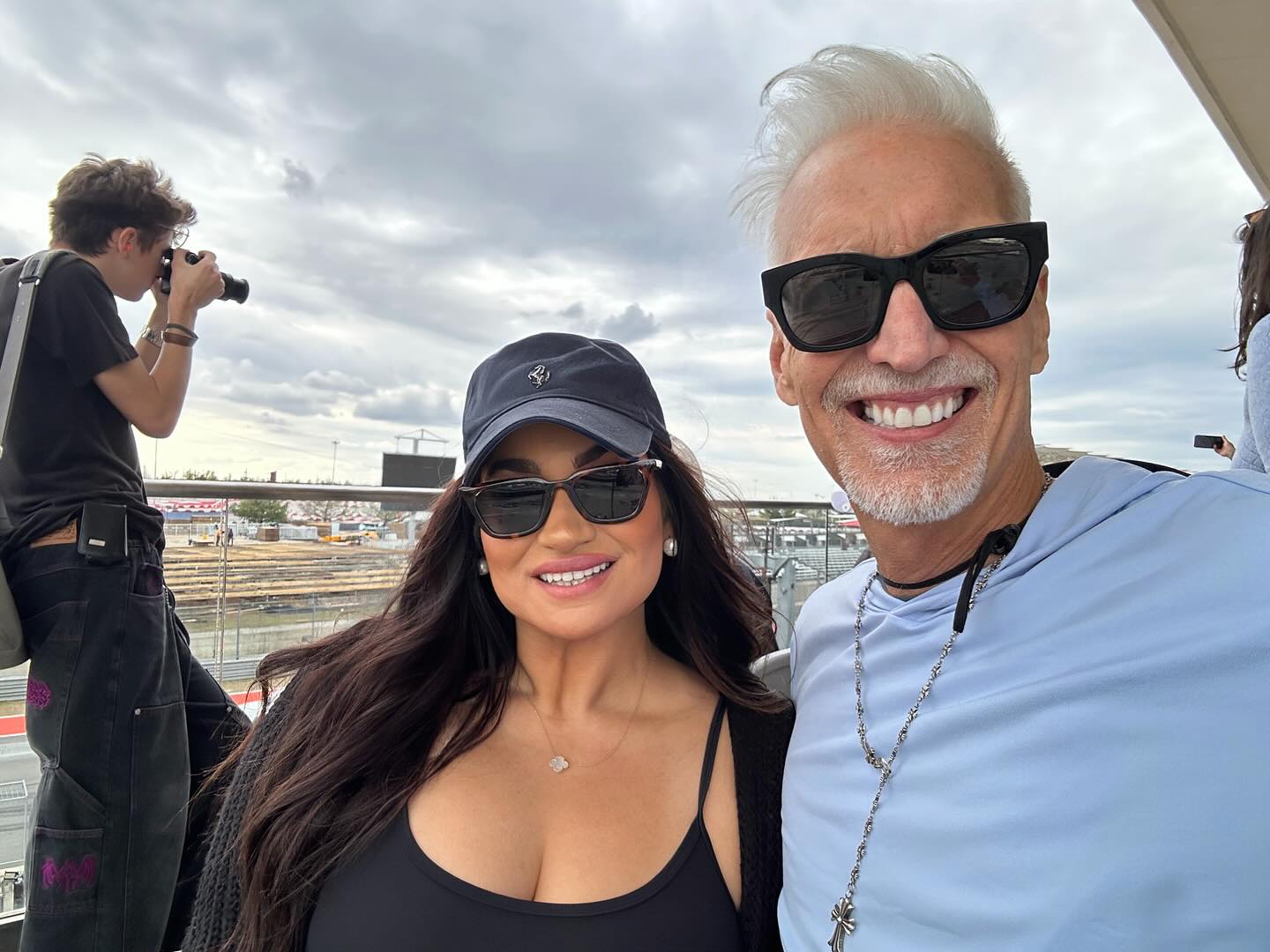 At the racetrack today in Austin with Samantha watching my cousin David race! #austin #cota #saturday