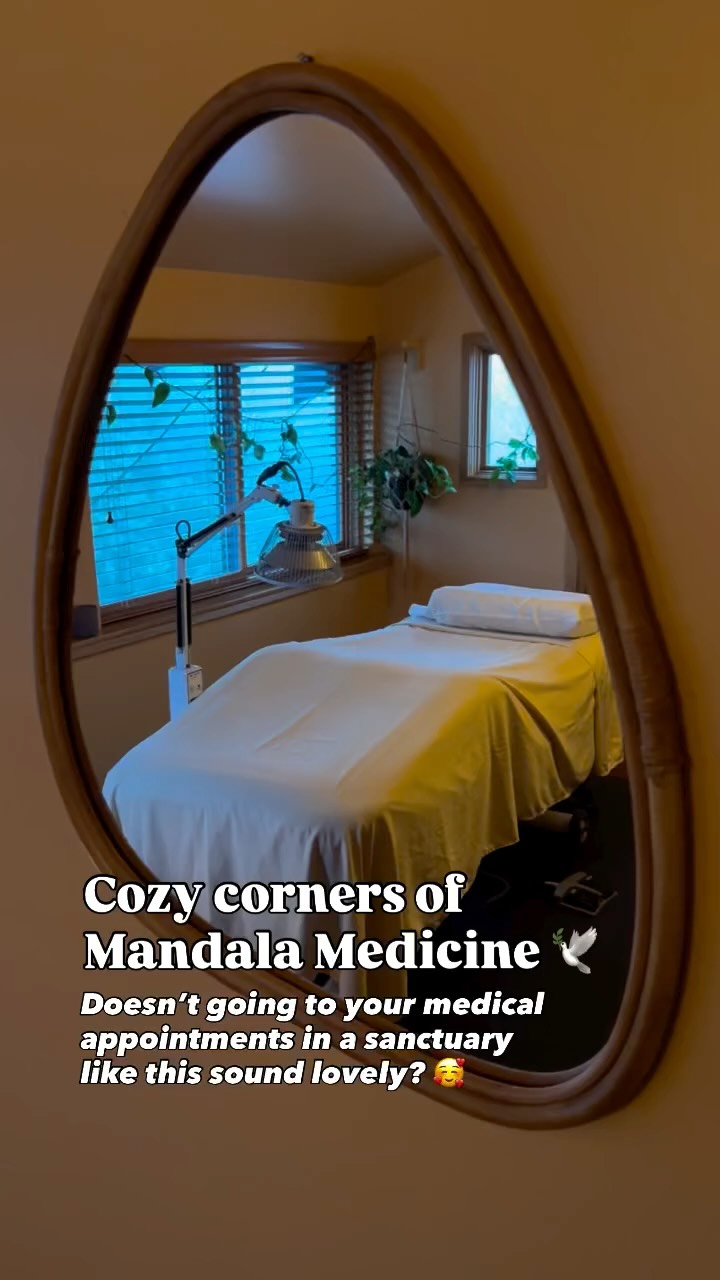 We’re not really a fast motion reel kinda place 😎Mandala is an integrative medicine wellness center in the heart of Portland near Laurelhurst Park. 🌳
We offer acupuncture, massage, cupping, mental health counseling, physical and pelvic therapy, and naturopathic medicine.
We are family owned and run! Jake and Lindsey (me! 😉) Rockwell own and practice acupuncture here and love this place deeply 💘 Our goal is to steward a wellness center where people can know that whoever they see within these walls will be an expert practitioner, and a trauma-informed kind soul. We do the searching so you don’t have to.
Also shoutout to an incredibly kind and talented patient of ours for gifting us this beautiful stained glass mandala art piece for our lobby 💗 It puts a sparkle in our lobby that is so special to us! ✨