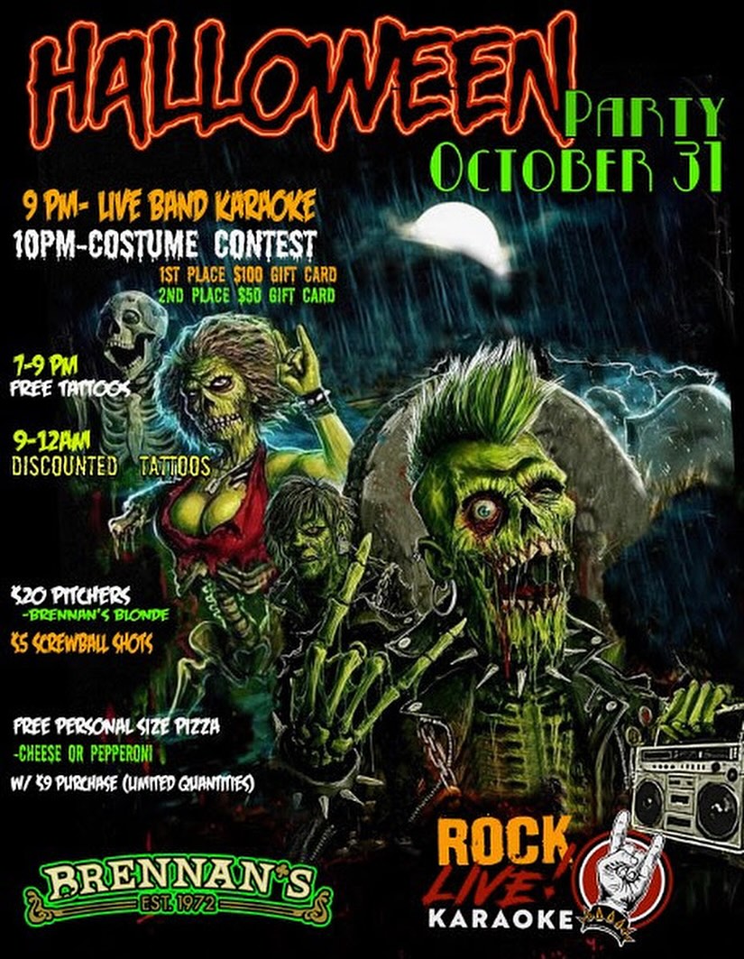 👻 BOO! Now that I have your attention, come join us for our HALLO-SCREAM Party on Friday, October 31st!!
Here’s the Deets:
Happy Hour 5-7pm
7-10pm Free Personal Size Cheese or Pepperoni Pizza with $9 Purchase!
FREE TATTOOS 7-9pm and then discounted Tattoos from 9pm-12am
@rocklivekaraoke Live Band Karaoke from 9pm-12am!
COSTUME CONTEST AT 10PM!! Winner gets a $100 gift card! 2nd place gets $50! Third place a pat on the back.
Happy hour drinks 10pm-close!
Come out, drink up, and scare some people.
#halloween #marinadelrey #venice #losangeles #fun #thingstodoinla #events #halloweenweekend #scary #costumecontest