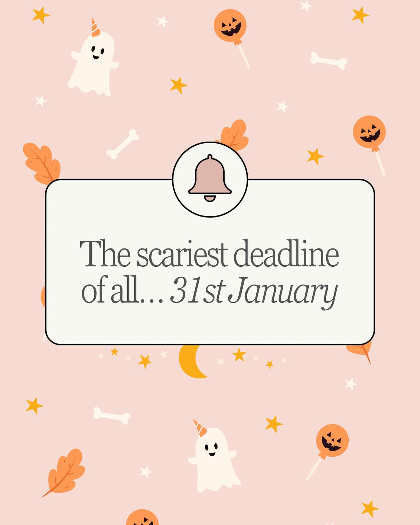 Ghosts aren’t the only thing creeping up on you today… your tax return is too 👻
Contact us today to sort your tax return and save future you from the January panic
#tax #freelancer #womeninbusiness #taxes #businessowner #ukbusiness #smallbusiness