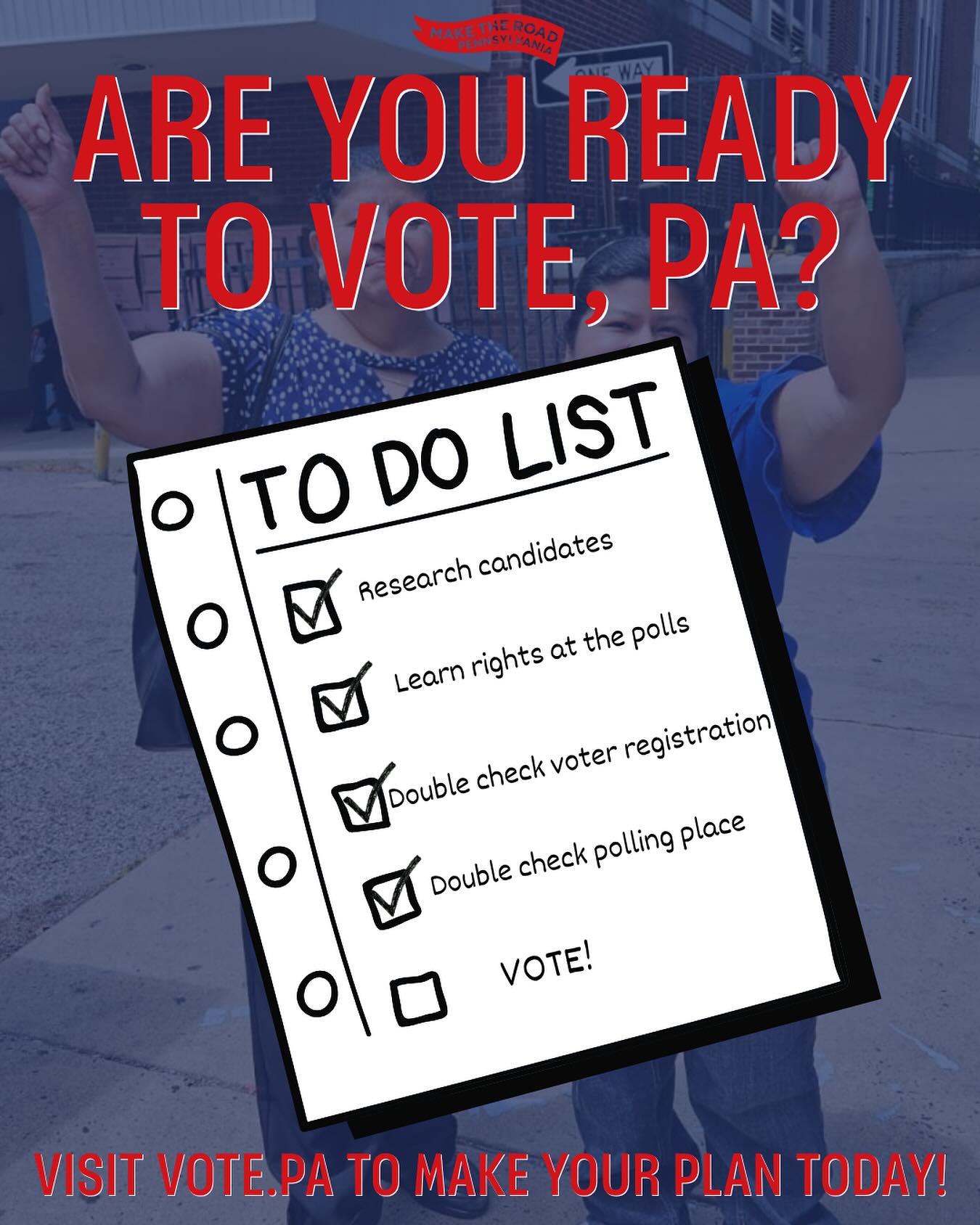 Election Day is TOMORROW! Have you completed your voting to-do list yet? Make sure you’re prepared to vote - visit vote.pa to ensure you’re ready to make your voice heard tomorrow! #elections #elecciones #pennsylvania #pensilvania #pavotes #pennsylvaniavotes #reading #philadelphia #hazleton #allentown