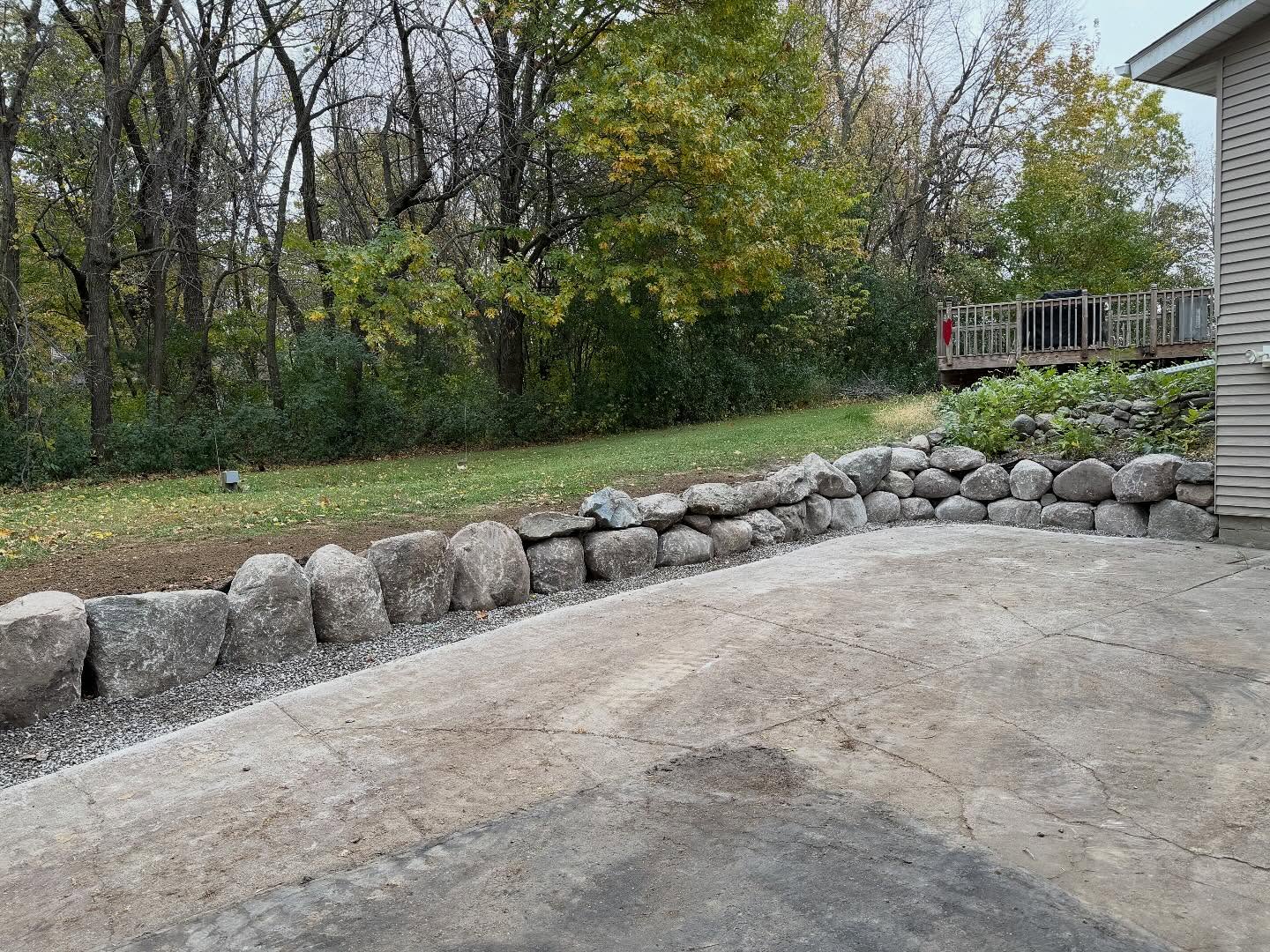 Small wall, big impact. 🪨 #BoulderWall #AllTerrainLandscaping #MinnesotaLandscaping