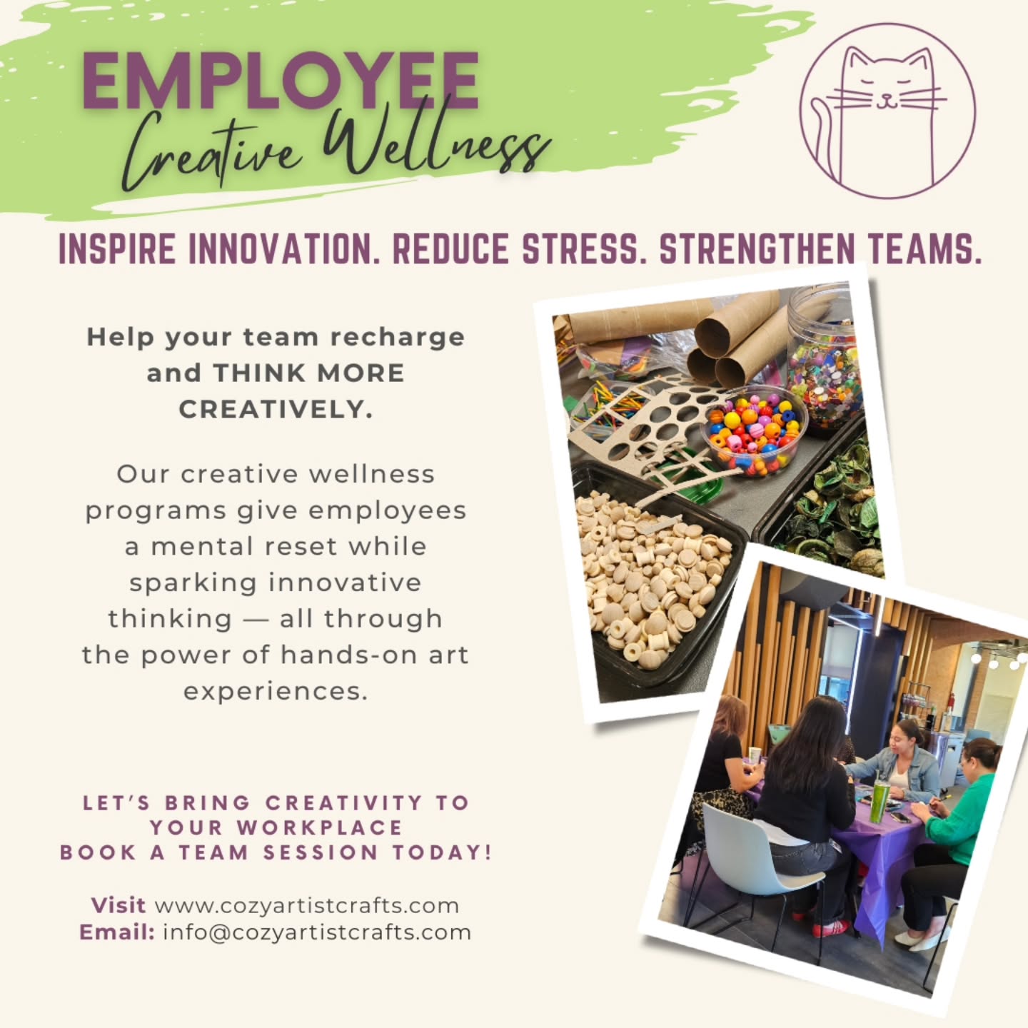 When was the last time you got to be playfully creative and imaginative?
Did you know imagination drives as much as 75% of new ideas! Creativity labs are designed to reawaken imagination and tap into our creativity.
#creativitylab #cozyartist #imaginativeplay #employeewellness