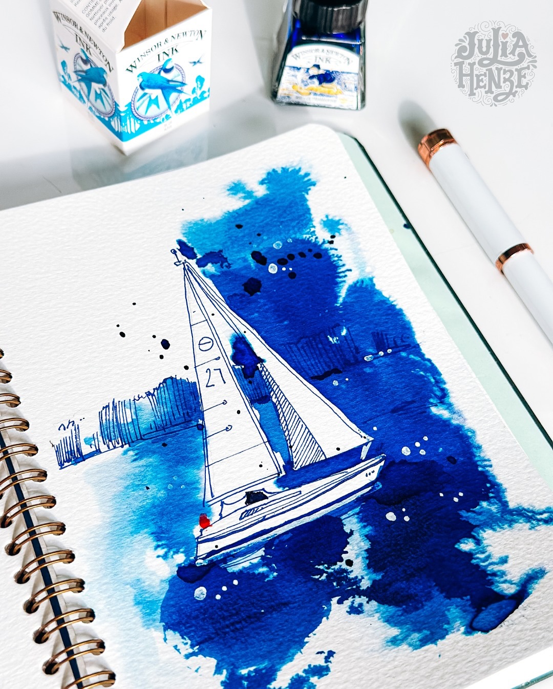 Just realized that between preparing and running my in-person Sketching Retreat in Granada and the online Sketching Retreat, I completely forgot to share my latest #Inktober sketches!😅
I don’t have that many, but I thought it would be nice to show them anyway, especially since some of you asked for it.☺️
So here’s the first one: a sailing boat! It looks a bit like watercolor, but it’s actually colored ink - one of my favorite materials from @winsorandnewton.
How about you, my friends, who managed to complete the whole Inktober challenge this time?😉
#winsorandnewtonink #inktober2025 #inksketch #urbansketching #sketchingchallenge #bravebrushes #inkdrawing #watercolorandink #sketcheveryday #artcommunity #sketchbookinspiration #drawwithjulia #juliahenze_inktober #boatpainting #waterpainting