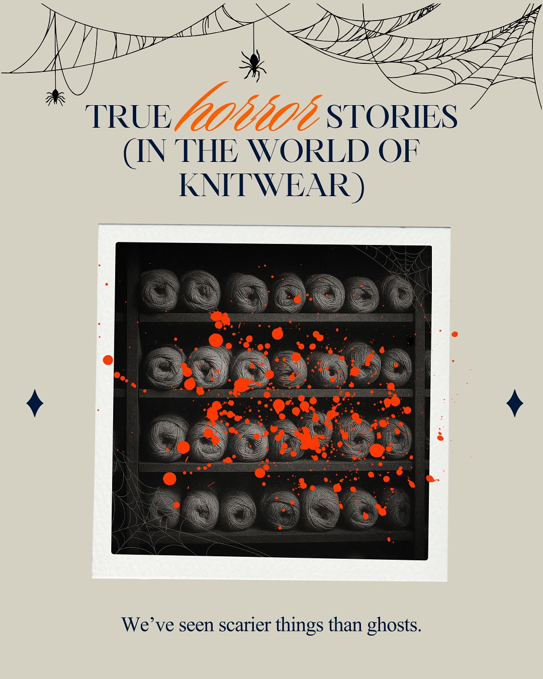 We don’t do ghosts and monsters.
Our horror stories look more like this:
👻 “Cashmere blend” — 1% cashmere, 99% acrylic.
💀 “Made in Italy” — 20.000 km away.
🕷 “Can you knit this woven fabric?”
Every day is Halloween in the knitwear world.
Good thing we’re not afraid of a few nightmares. 😏
🧶 Happy Halloween from Mida Tessile
#MadeInItalyKnitwear #KnitwearManufacturer #TrueHorrorStories #MidaTessile #Halloween2025