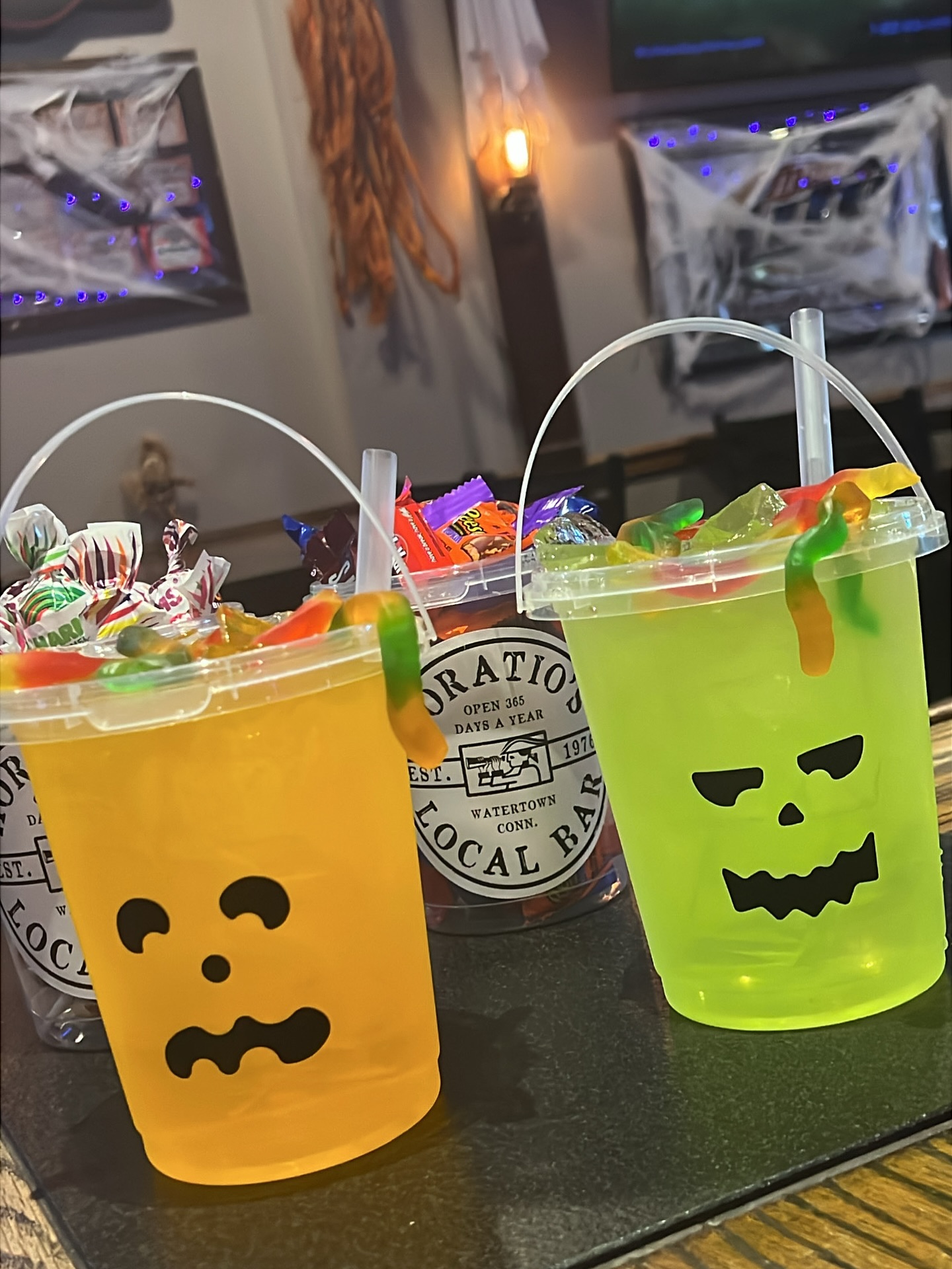 Happy Halloween! 🎃 Party kicks off at 9pm! Serving our boo buckets all weekend! The Green Ghoul and Orange Ooze! @sabores_de_lena_ will be serving up some wood fired pizzas today 4-8pm 🍕 and then @cousinsmainelobster will be here Sunday 12-8pm! 🦞