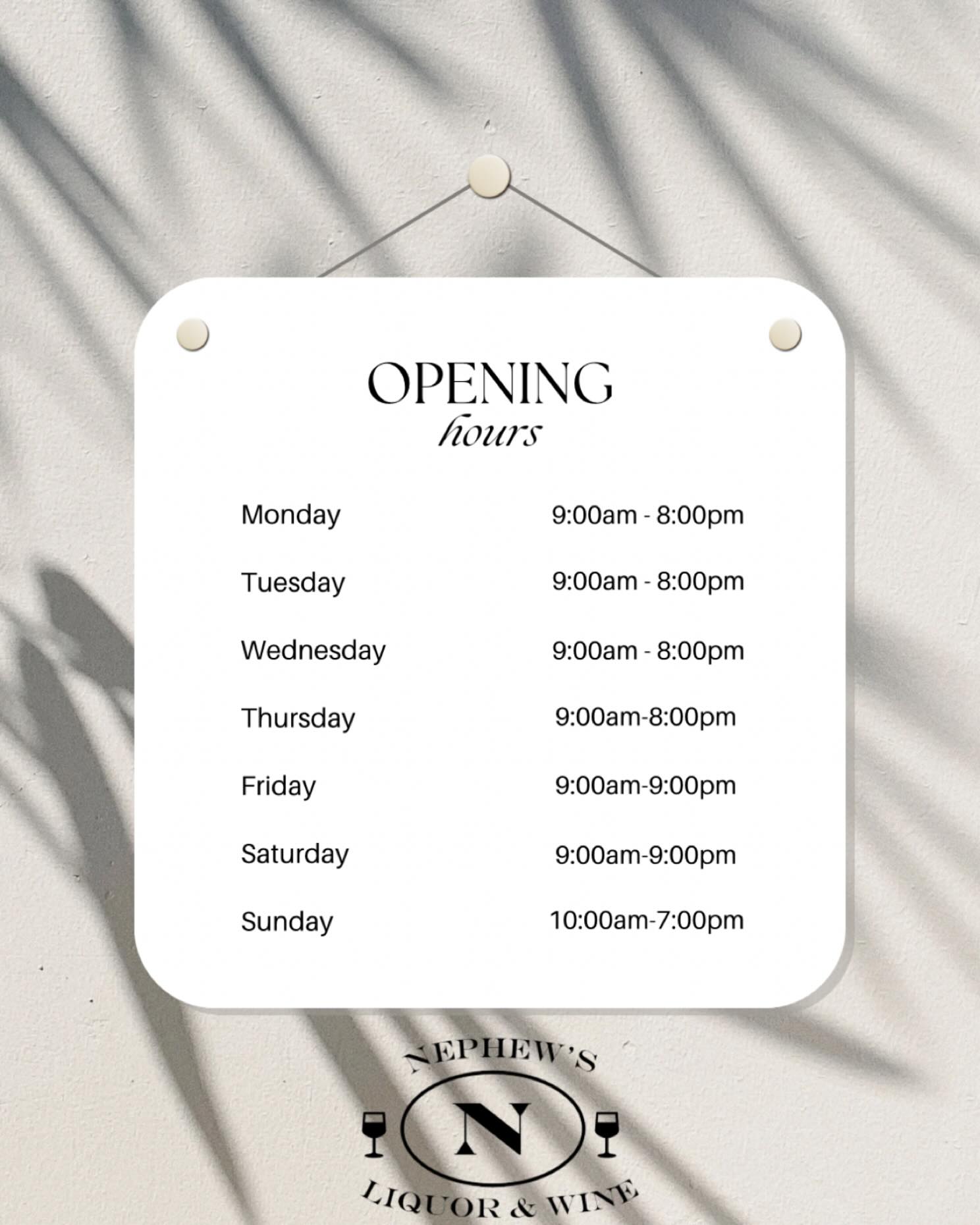 🍁 Opening hours revision