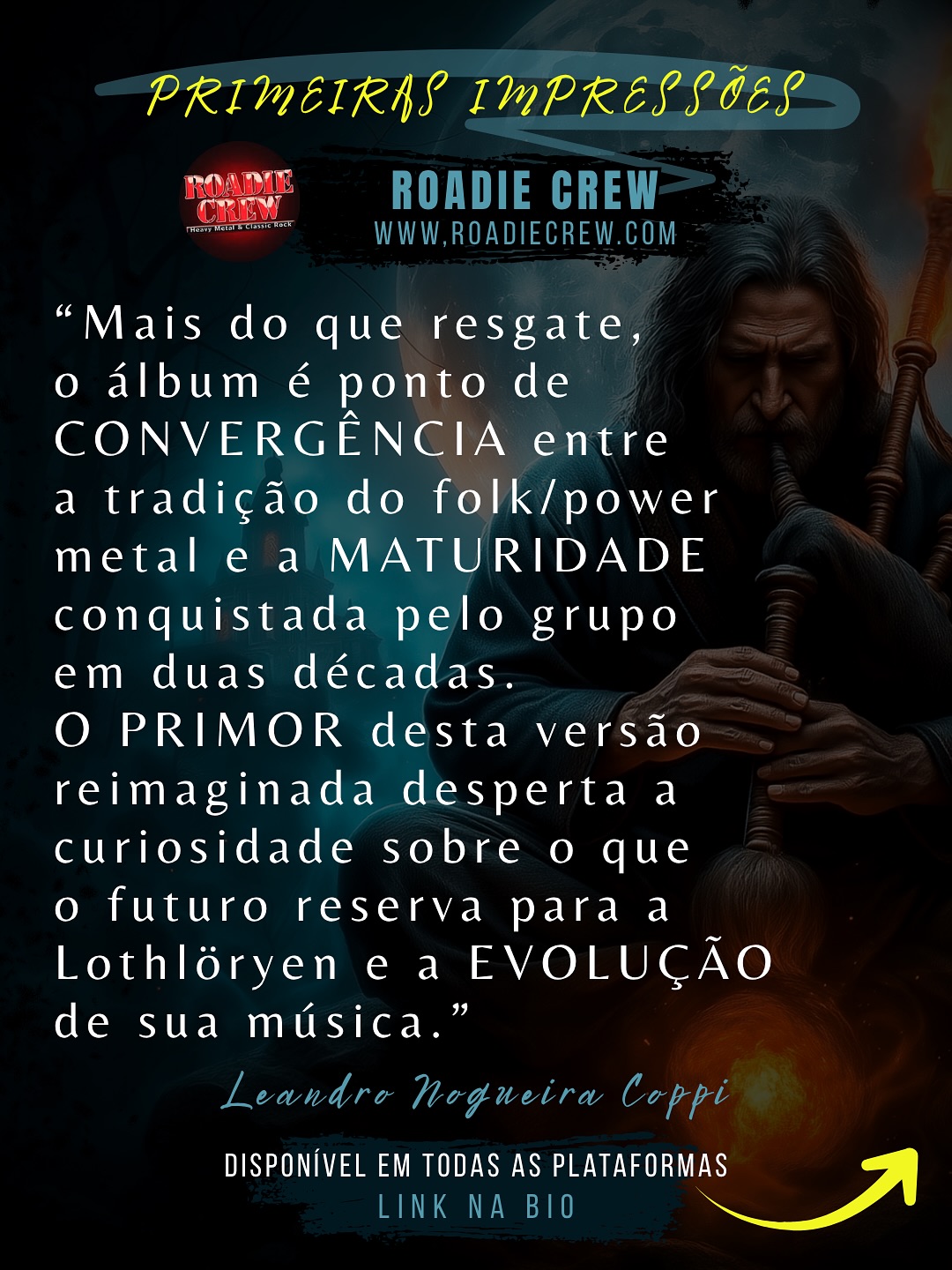 💥Os BARDOS tão ON! Se liga na nova leva de resenhas falando bem do nosso novo álbum.
🎸A Crítica gostou? Massa demais!
Mas e VOCÊ - já ouviu o novo álbum? O que achou?
Conta pra gente nos comentários pois a opinião de vocês é a que mais importa!
🤘Ah, e se não ouviu ainda......LINK na BIO!
#powermetalbrasil #powermetal #folkmetal #musicreview #lothloryen
