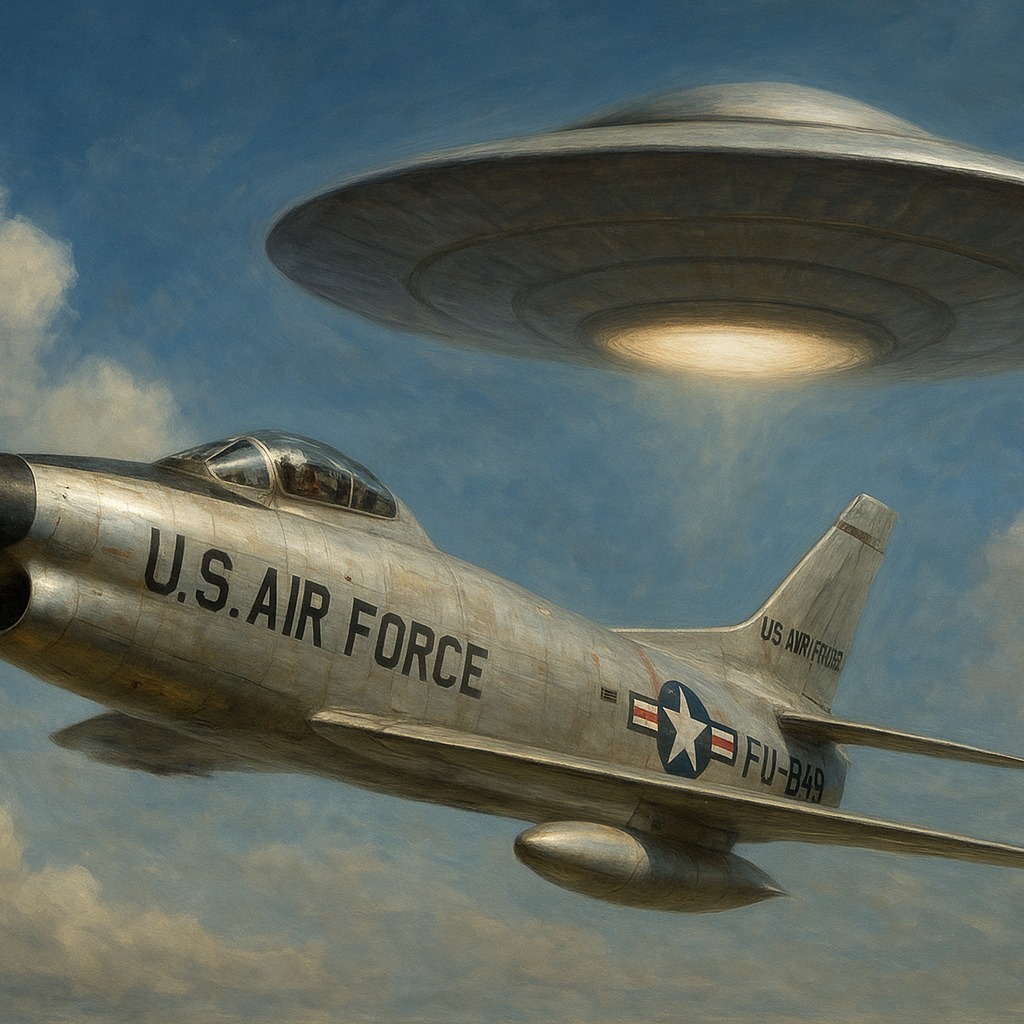 On the night of May 20, 1957, Lieutenant Milton Torres, then 25, was on standby at Royal Air Force Manston in Kent, England. He received an urgent command to scramble his F-86D Sabre jet to intercept a UFO that ground radar had been tracking.
Milton Torres flew his jet toward the UFO target at high speed, though he could not see the object with his own eyes due to the cloudy conditions. However, the UFO object appeared clearly on his radar, showing a blip so large and intense it resembled a "flying aircraft carrier."
Ground control ordered Milton Torres to fire a full salvo of 24 rockets at the UFO object. This was a "sobering shock" to the young pilot, who had never been given such an order before takeoff.
Milton Torres locked on his weapons, but as he was seconds away from firing, the UFO object began moving erratically before accelerating away at incredible speed. It vanished from both his radar and the ground control's screen, and the mission was called off.
#eastanglia #eastangliaufo #miltontorres #royalairforce #kentengland #sabrejet #ufo #uap #ufosighting #uapsighting #ufology #aliens #aliensarereal #arealiensreal #exosolariaunion