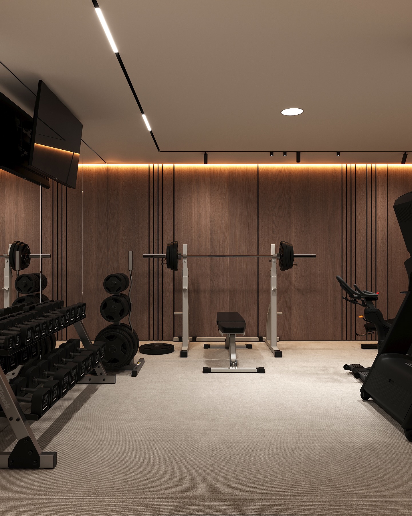 Home gym - where motivation meets mindful style✨
______________________
•design-project “Vellum”
•#did_vellum
•design: @design.in.details
•location: Germany
______________________
📩DM to begin your design journey with us
#gymdesign #interiordesigner #gymdesigner #homegym #interiordesigninspiration #moderninterior #interiorvisualization #archviz #3dartist #renderoftheday #design_only #edesign