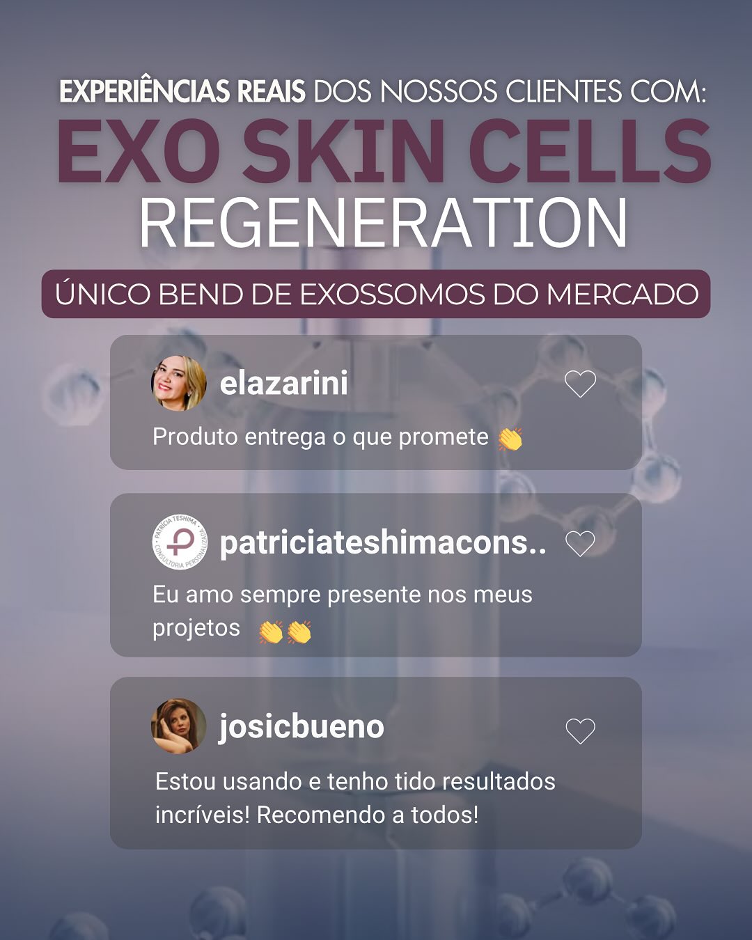 🧪O EXO Skin Cells Regeneration é um avanço biotecnológico inspirado na comunicação celular.
🔬 Seus exossomos agem como mensageiros inteligentes, reativando a regeneração da pele, melhorando luminosidade, textura e firmeza com resultados comprovados.
✅ Aumento comprovado da síntese de colágeno e elastina
✅ Redução da inflamação e do estresse oxidativo
✅ Melhora visível da textura e luminosidade cutânea
📩 Solicite o dossiê técnico e descubra como o EXO pode elevar a performance das suas formulações.
#PureKemika #EXOSkinCellsRegeneration #RegeneraçãoCelular #InovaçãoCosmética #CiênciaDeResultados #CosméticaDePrecisão #AtivosPremium #Dermocosmético