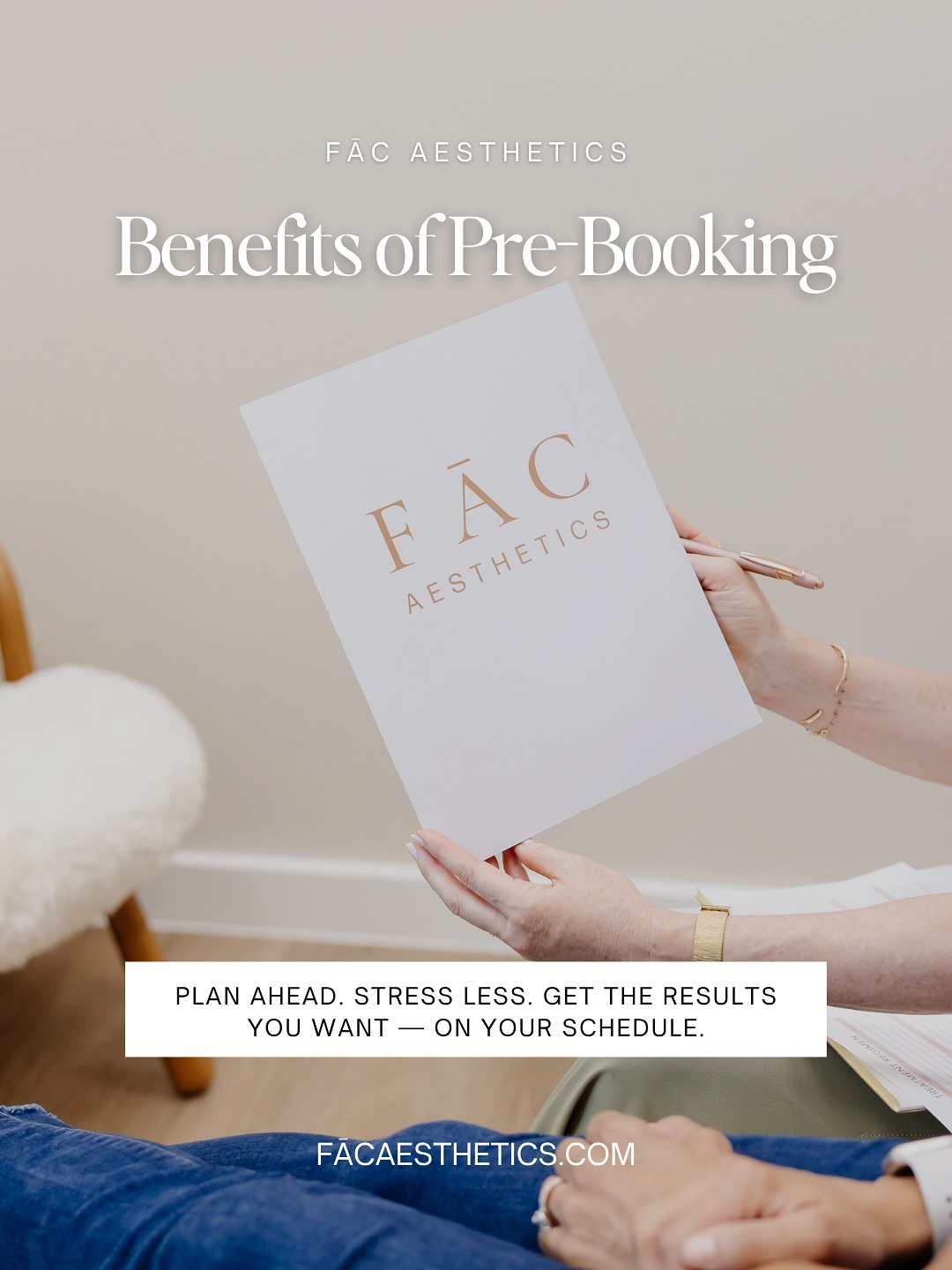 Pre-booking isn’t just convenient — it’s smart scheduling.
When you reserve your next appointment in advance, you secure your ideal time, eliminate stress, and make it easier for our team to keep your treatment plan on track.
Here’s why pre-booking is one of the best ways to care for both your skin and your schedule.
#FACAesthetics #PatientExperience #SkincareJourney #AestheticTips #PreBookandGlow #MedSpaArgyle