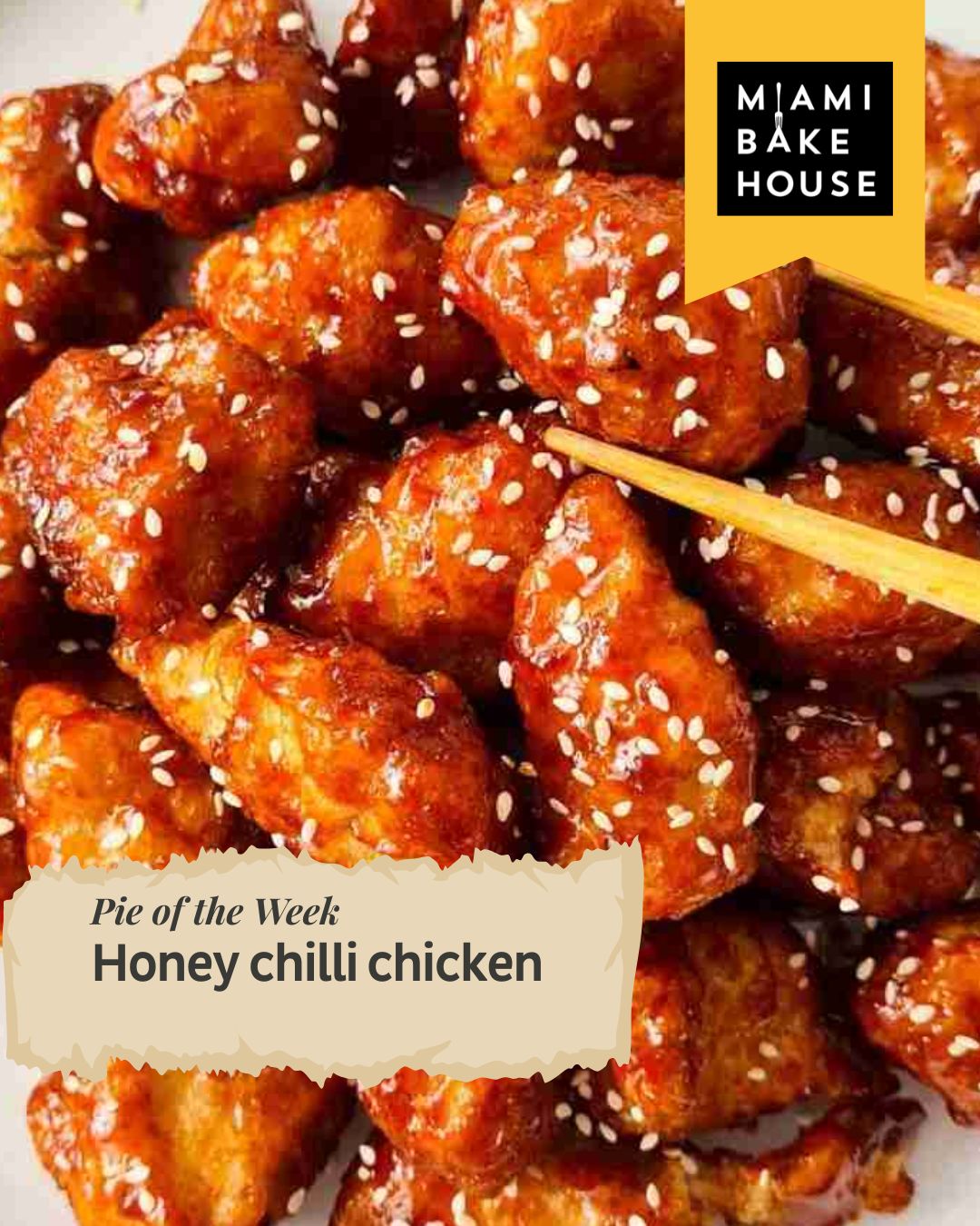 🌍✈️ Set off on a flavour journey with our Honey Chilli Chicken Pie! 🥧
Tender chicken, stir-fried with garlic, ginger, and onion, is lifted by sweet honey, fiery Lingham’s chilli, and a splash of soy, balanced with crunchy veggies and a rich, spiced gravy. All wrapped in our signature flaky pastry.
📅 Available 28th October - 3rd November at all Miami Bakehouse Cafes.