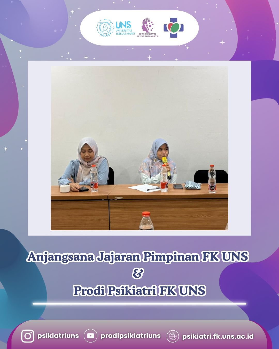 Silaturahmi yang hangat, kebersamaan yang menguatkan. Langkah kecil dengan makna besar.
Anjangsana jajaran pimpinan Fakultas Kedokteran UNS bersama Program Studi Psikiatri FK UNS menjadi ruang untuk menjalin silaturahmi, memperkuat kolaborasi, dan menumbuhkan semangat sinergi demi kemajuan bersama. 💫
#FKUNS #PsikiatriUNS #Anjangsana #KolaborasiBersama #SinergiUntukKemajuan