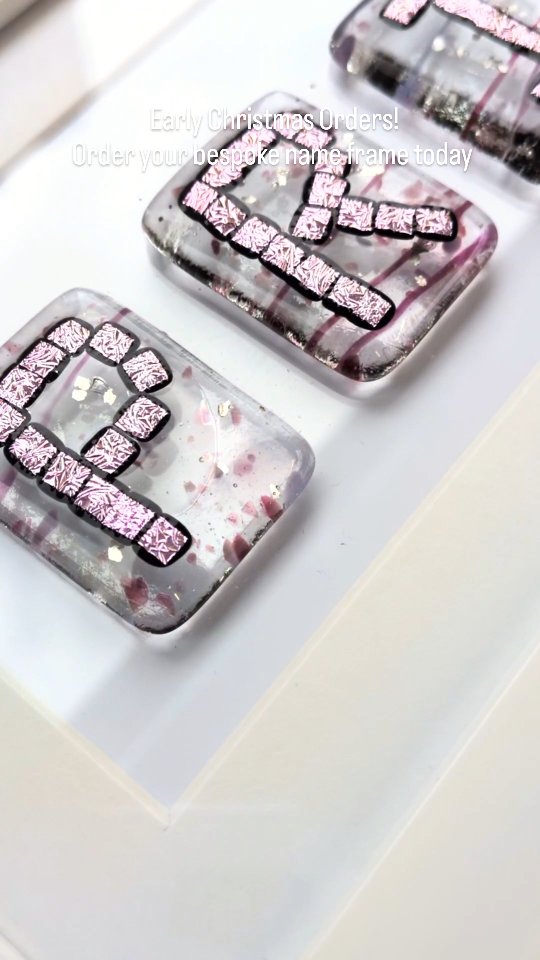 It's time to get those Christmas orders in! 🎄
Order your own bespoke fused glass name frame today by heading to our website at www.glassdeva.co.uk or visit our Chester shop at 47 Northgate St, Chester, CH1 2HQ 💙
Choose your own letter and background colours and add little painted symbols like hearts, stars etc
£7 a letter including the frame - 2 week waiting time
For quick turn arounds please see our ready made fused glass name frames 💙
Perfect for children, grandchildren and new parents 🎁
#christmasgifrideas #1stchristmasgift #giftsforgrandchildren #giftsformum #chestershop #fusedglassart #chestershop #glassart #fusedglassworkshop #fusedglassart #personalisedgifts #personalisedchristmasgifts