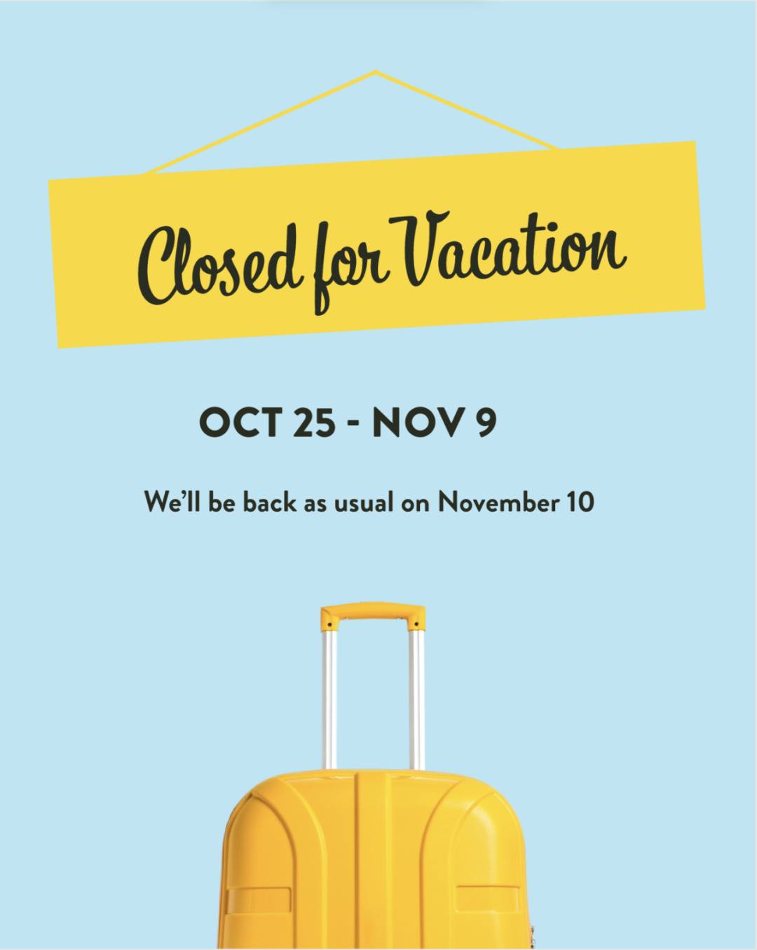 OMD is closed until November 9. We'll be back to regular programming on the 10th.