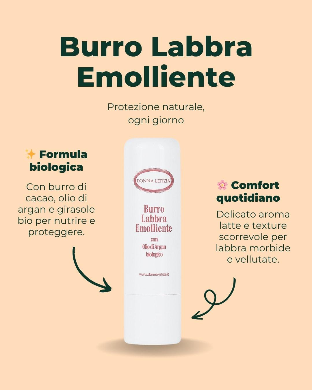 Protezione e morbidezza, sempre con te. 💋
Il Burro Labbra Emolliente Donna Letizia è il segreto per labbra sempre morbide, idratate e protette in ogni stagione.
La sua formula con burro di cacao, olio di argan e olio di girasole biologici nutre in profondità e crea una barriera naturale contro freddo, vento e secchezza.
Il delicato aroma latte e la texture scorrevole rendono ogni applicazione una coccola piacevole, perfetta da portare sempre con sé. 🌿
💚 97,5% ingredienti di origine naturale
💚 Dermatologicamente testato su pelli sensibili
💚 Made in Italy
📍 Dalle Terre di Toscana, con amore.
🛒 Scoprilo su www.donnaletiziashop.com
#DonnaLetizia #BellezzaNaturale #BurroLabbra #LabbraMorbide #CosmesiMadeInItaly #CuraDelleLabbra #SkincareNaturale