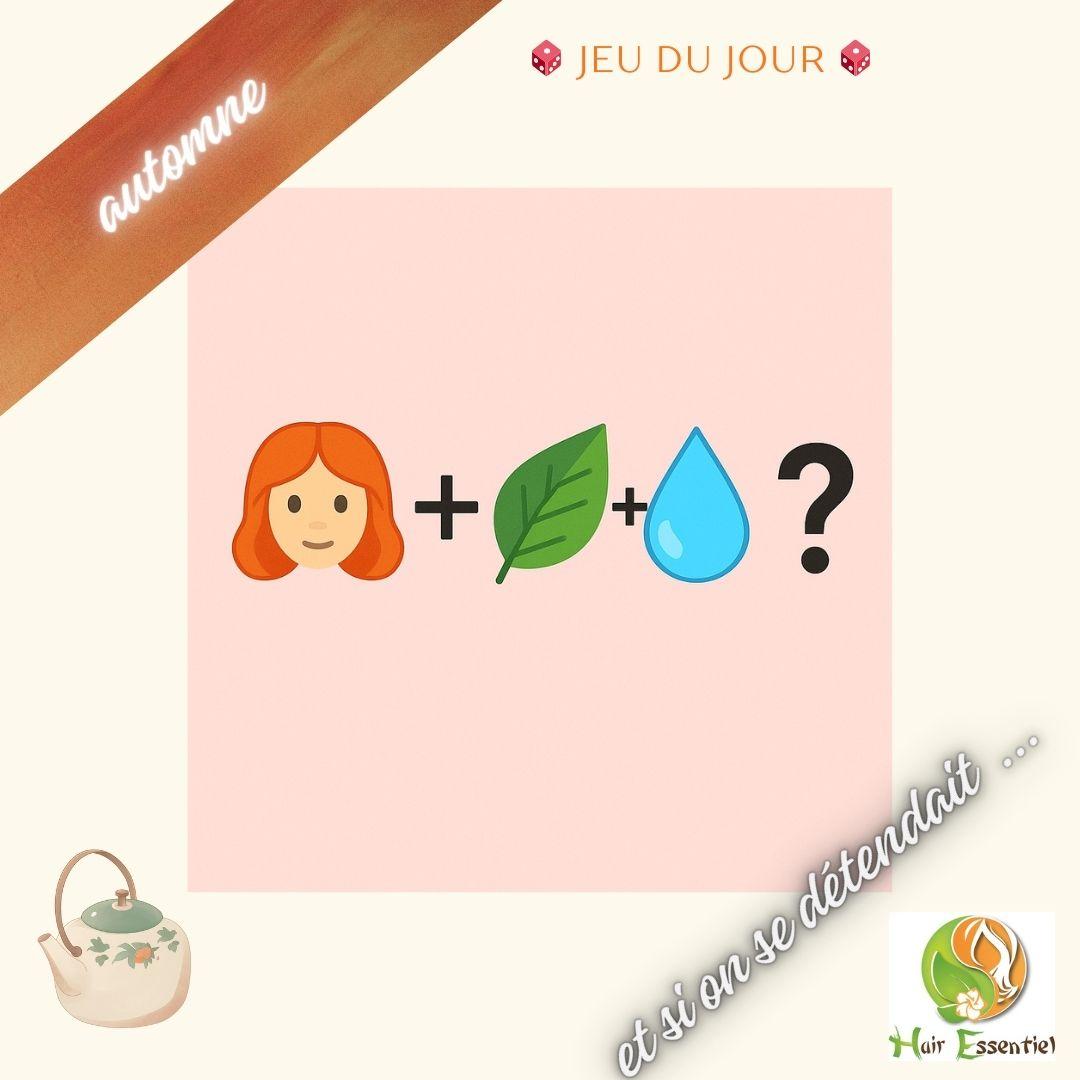 🎲 jeu du jour 🎲
👩🦰 + 🌿 + 💧 = … ?
Indice : un moment de détente 100% naturel au salon 😌
👉 Donnez votre réponse en commentaire !
(On dévoile la solution demain 😉)
#hairessentiel #hairessentielchalon #momentdedétente