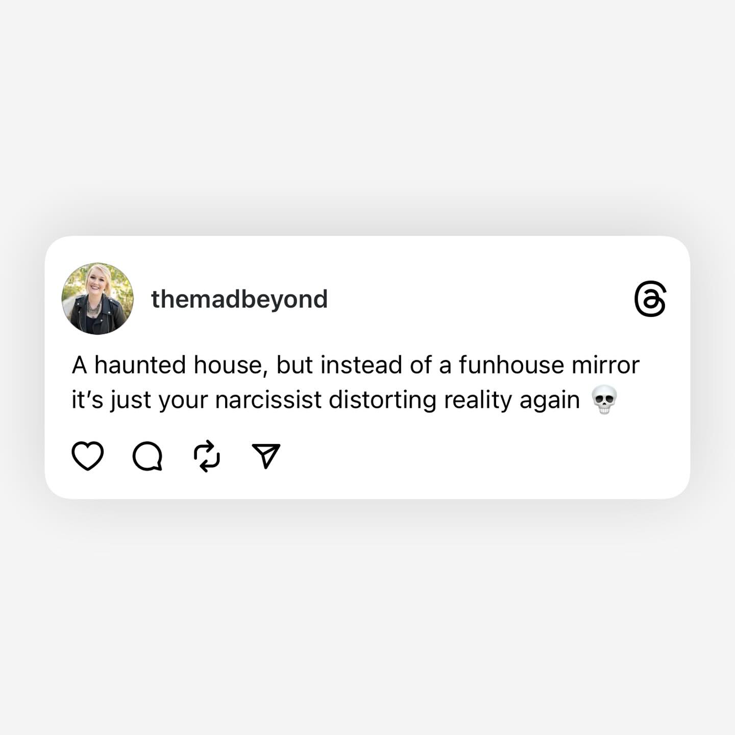 Happy Halloween, M.A.D. Friends 🖤
.
.
WANNA STAY M.A.D.?!👇
💻 ECOURSES: Get tools to help you heal from narcissistic family dynamics, lead with insight & level up your self-care (LINK IN BIO).
.
👚MERCH: Mugs, apparel (sizes S-3XL), & more (LINK IN BIO).
.
🗞 NEWSLETTER: Don’t miss the newsletter when it drops! Sign up for the The M.A.D. Beyond newsletter today to stay M.A.D. (LINK IN BIO).
.
🛋 THERAPY: @themadtherapy IA/IL/FL
.
🧠 Social media is not therapy. All posts on The M.A.D. Beyond’s social media accounts are for educational purposes only and are not a replacement or substitution for mental health services. Read the disclaimer to at TheMADBeyond.com to learn more.
.
.
#themadbeyond #themadtherapist #emotionalabuse #psychologicalabuse #narcissist #halloween #halloween2025 #toxic #toxicrelationships #abuse #emotionalabusesurvivor #psychologicalabuse #trauma #toxicrelationship #narcissist #nocontact #toxiclove #narcissisticabuse #narcissism #mentalhealthwarrior #mentalhealthfighter #mentalhealthprofessional #mentalhealthawareness #mentalhealth #mentalhealthadvocate #mentalhealthmatters #mental #health