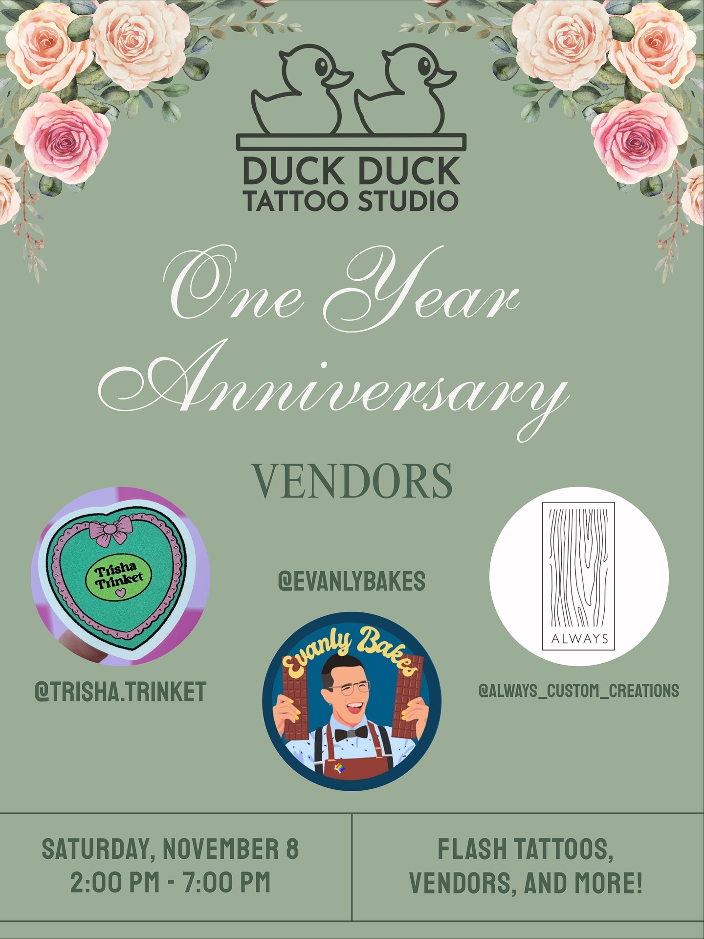 Looking to shop small and local this week? Come check out our awesome vendors this Saturday at our one year anniversary event!! 🥳🍾 It is a great way to support our local queer small businesses 🏳️🌈🏳️⚧️❤️🧡💛💚💙💜