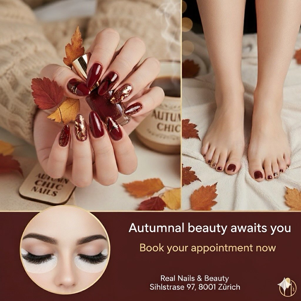 🍁Verlieben Sie sich in unsere Nägel und strahlende Wimpern! ✨ Der perfekte Herbst-Style wartet auf Sie.
#realnailszurich #nailszurich #nailart #beautyzurich #autumnails #gelnails #zürichcity
📞 JETZT TERMIN BUCHEN und Ihren Look transformieren!
📍REAL NAILS & BEAUTY
Sihlstrasse 97, 8001 Zürich