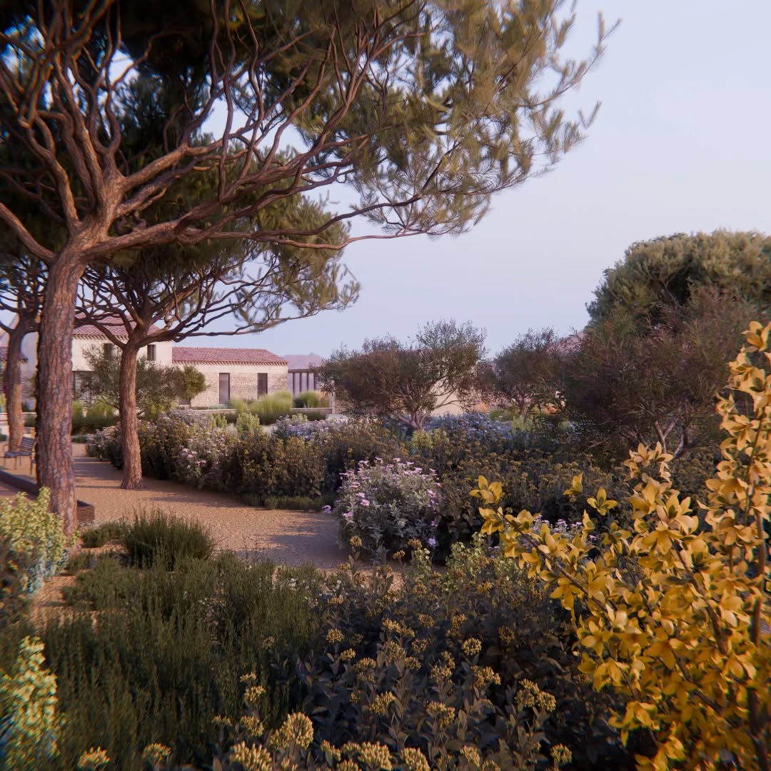 Projet d'aménagement complet à Eyguières, architecture et paysage.
Un jardin d’allure sauvage vient s’implanter dans un environnement naturel, au pied des Alpilles. La palette végétale est composée d’essences indigènes qui colonisent naturellement les environs : Cistus albidus, Bupleurum fruticosum, Thymus vulgaris, Rosmarinus officinalis et Euphorbia characias peuplent l’espace.
Architecture / Paysage / Visualisation 3D : @studiodac_
#architecturelovers #studiodac #studiodacarchitecture#studiodacpaysage #blender3d #southoffrance #provence #3d#architecturedesign #provencestyle #alpilles #landscape#landscapelovers