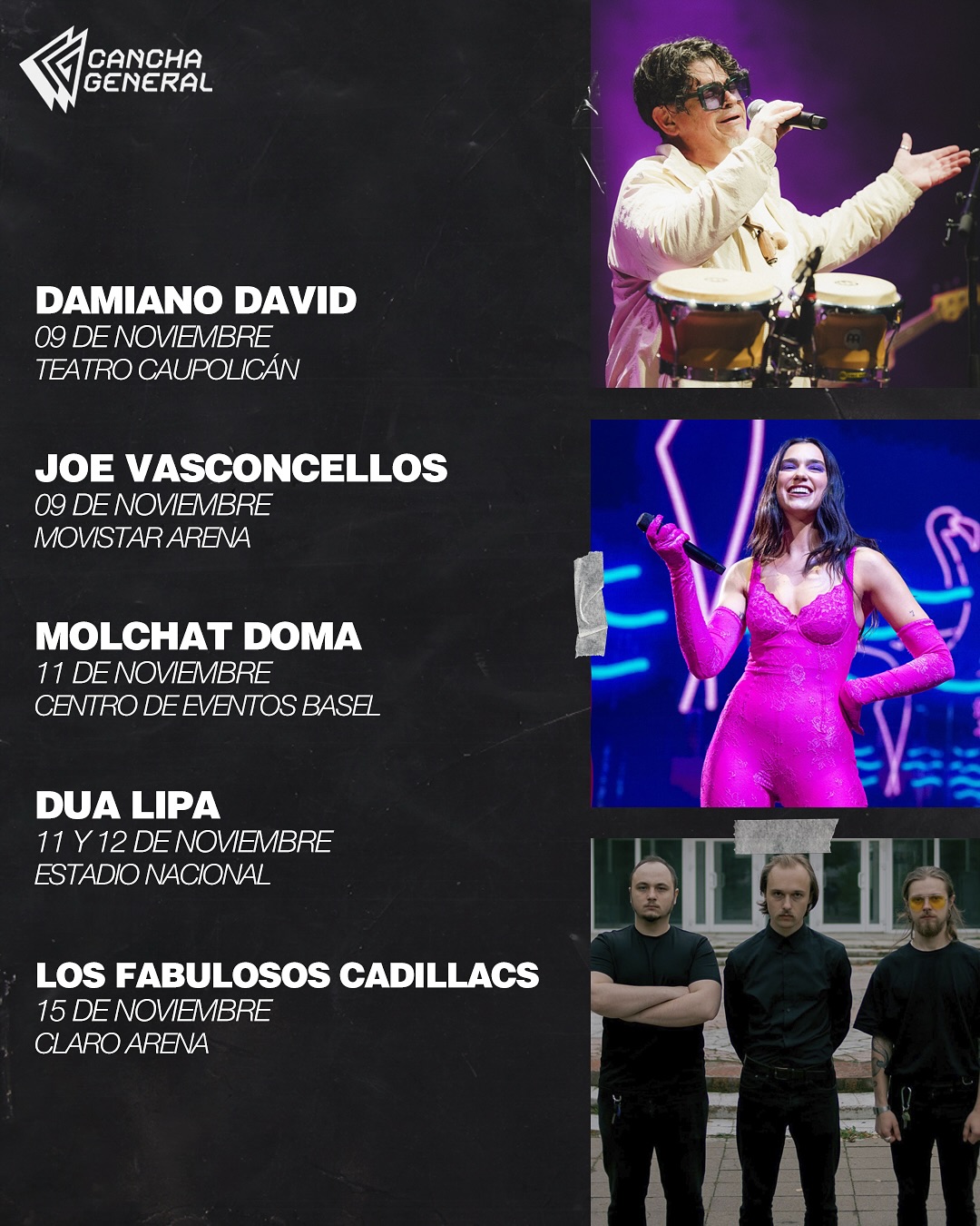 ¿Es noviembre el mes favorito para los que vamos a conciertos 🔥?
Llegó el mes más esperado del año y si, hay muchos shows que de seguro ya tienes agendado y en este post te dejamos un recordatorio con los más destacados. 
La sobredosis musical que viviremos, iniciará con el rock de Linkin Park para terminar a fin de mes con las baladas románticas de Cristian Castro. Solo diremos a prepararse para correr 🏃🏻♂️💨
¿A cuáles asistirás 👀?
🎨: @___sofiaguaico