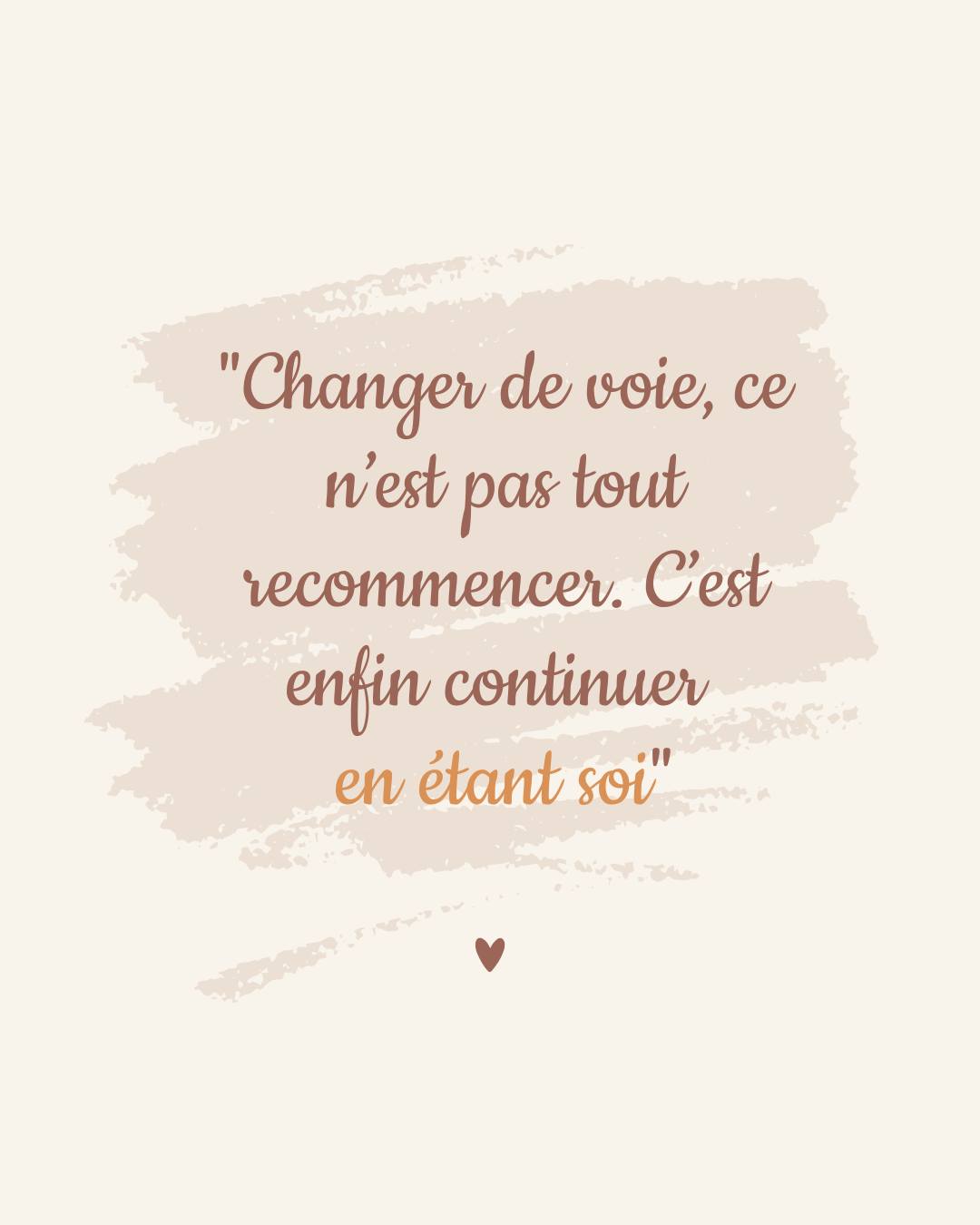 𝐓𝐮 𝐧’𝐚𝐬 𝐩𝐚𝐬 𝐚̀ “𝐭𝐨𝐮𝐭 𝐚̀ 𝐫𝐞𝐜𝐨𝐦𝐦𝐞𝐧𝐜𝐞𝐫”, tu portes déjà en toi tout ce que tu as appris, tout ce que tu es devenu.e, tout ce que ton parcours t’a enseigné.
Chaque étape, même celles qui t’ont épuisée ou fait douter, t’a permis d’affiner ce que tu veux vraiment, et surtout, ce que tu ne veux plus.
𝐂𝐡𝐚𝐧𝐠𝐞𝐫 𝐝𝐞 𝐯𝐨𝐢𝐞, 𝐜𝐞 𝐧’𝐞𝐬𝐭 𝐩𝐚𝐬 𝐭𝐨𝐮𝐫𝐧𝐞𝐫 𝐥𝐞 𝐝𝐨𝐬 𝐚̀ 𝐭𝐨𝐧 𝐩𝐚𝐬𝐬𝐞́. 𝐂’𝐞𝐬𝐭 𝐥𝐮𝐢 𝐝𝐨𝐧𝐧𝐞𝐫 𝐝𝐮 𝐬𝐞𝐧𝐬.
C’est reconnaître que tu n’es plus la même qu’à 20, 30 ou 40 ans… et que c’est ok d’avoir envie d’autre chose, d’un travail qui te ressemble davantage.
𝐂𝐡𝐚𝐧𝐠𝐞𝐫 𝐝𝐞 𝐯𝐨𝐢𝐞, 𝐜’𝐞𝐬𝐭 𝐡𝐨𝐧𝐨𝐫𝐞𝐫 𝐭𝐨𝐧 𝐩𝐚𝐫𝐜𝐨𝐮𝐫𝐬, 𝐩𝐚𝐬 𝐥’𝐞𝐟𝐟𝐚𝐜𝐞𝐫.
Réfléchis à la question suivante : si tu avais la certitude de réussir, qu’est-ce que tu ferais aujourd’hui ?
Prends soin de toi 🤎
--------------------------
🙂 Je m'appelle Olivia,
✨ Je suis Coach certifiée en Ikigaï et Transition Professionnelle
👉 Je t’accompagne dans ta (re)découverte de toi-même pour t’aider à façonner une vie perso & pro qui te ressemble
#ikigai #reconversion #transitionpro #changedevie #epanouissementpro #quêtesdesens #bilancompetences #coachingikigai #trouversonikigai #travailsursoi #developpementpersonnel #sensautravail #oserchanger #viealignée #réorientationpro #coachingdevie #epanouissementpersonnel