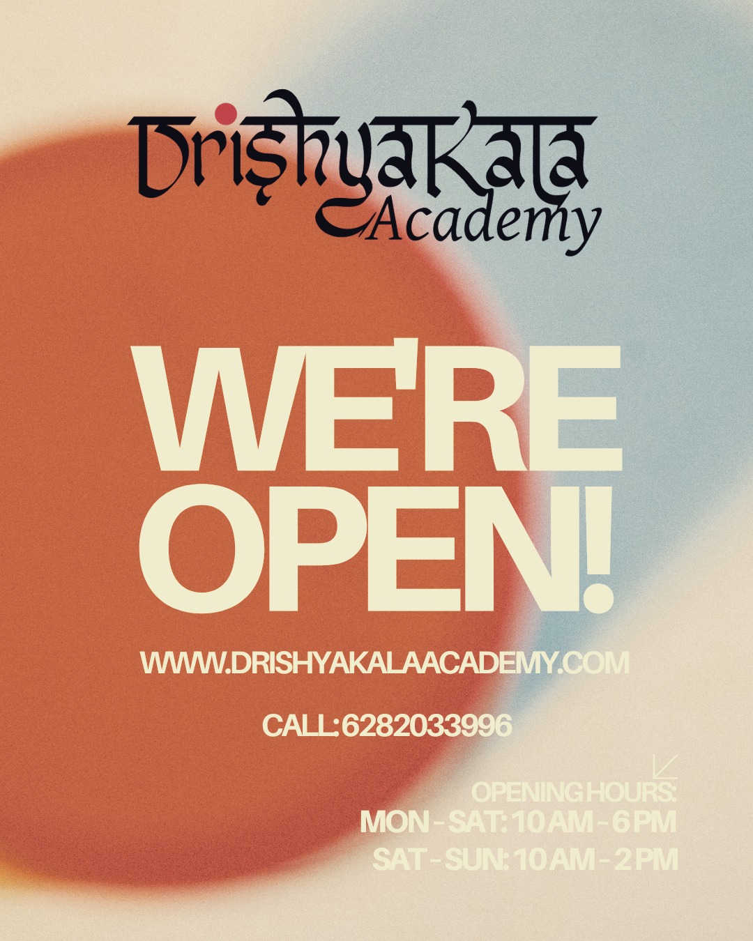 Step into a world of creativity, expression, and inspiration — DrishyaKala Academy is now open! 🎨✨
Whether you’re here to learn, explore, or simply get inspired, our doors (and hearts) are wide open. 💫
Come visit us and be part of the DrishyaKala journey! 💛
#DrishyaKalaAcademy #NowOpen #ArtAndDesign #CreativeSpace #Kochi