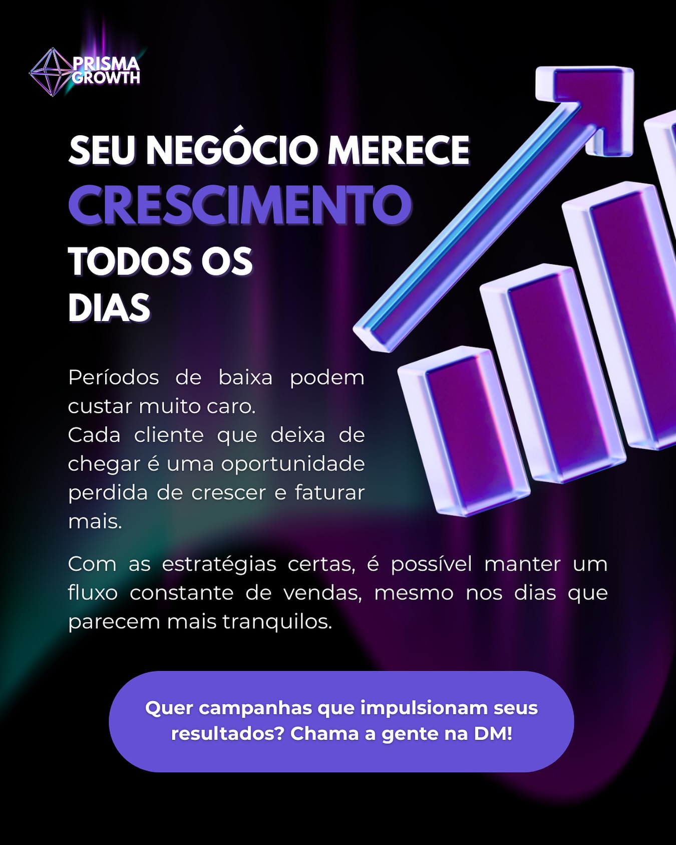 🚀 Seus resultados não podem depender da sorte.
Com a estratégia certa, seu negócio cresce todos os dias — sem altos e baixos.
📲 Quer vender mais? Fala com a gente na DM!
#PrismaGrowth #MarketingDigital #VendasOnline #GestãoDeTráfego #EstrategiaDigital #crescimentoempresarial