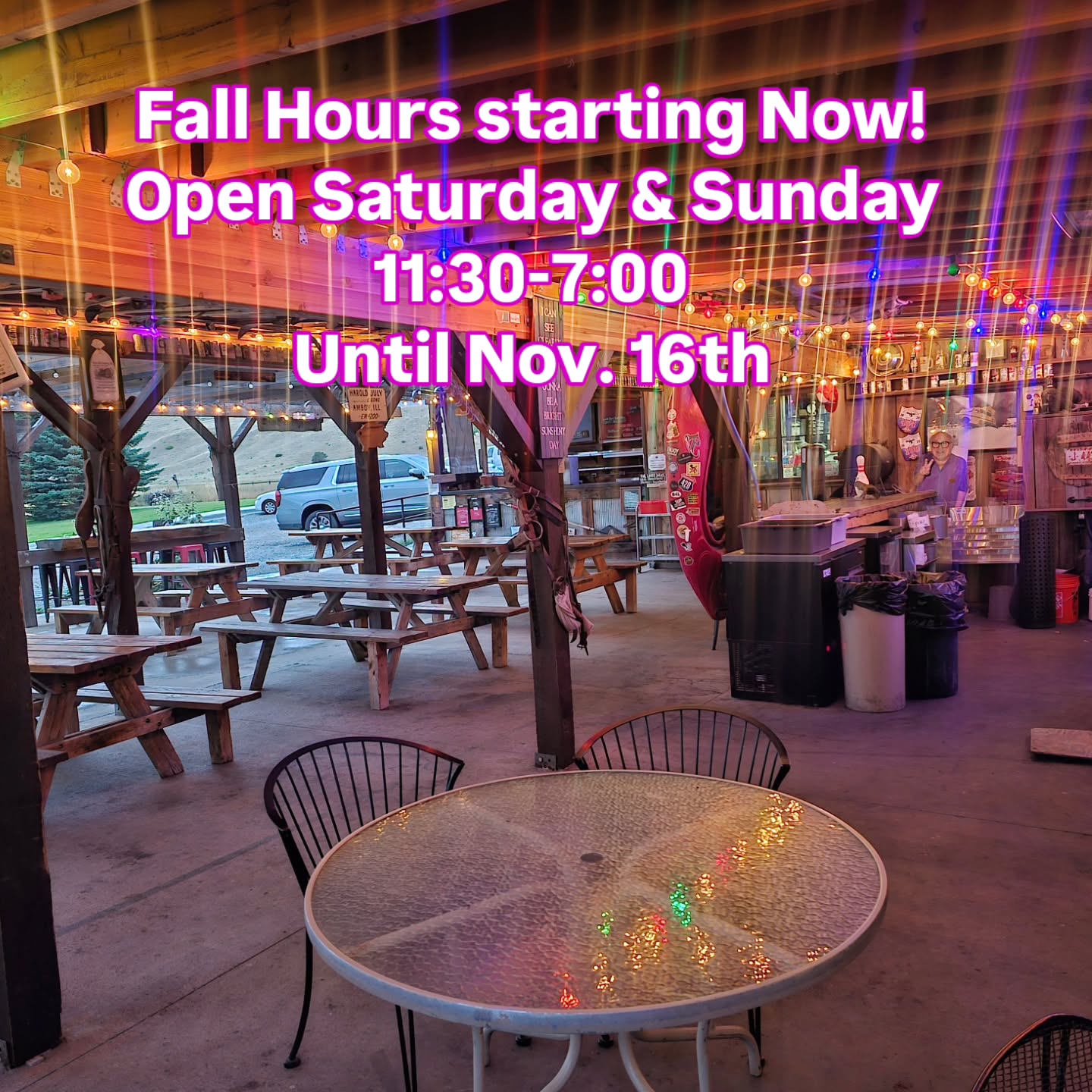 Uts that time of year again! We have moved inside the @wildflourbakerymt and serving from their kitchen Saturday's and Sundays until Nov.16th!
🍁
Grab your Winter pounders or Pork, Brisket, and Turkey to survive until our Winter Pop Up!
🍻
#fall #open #saturday #sunday #bbq
