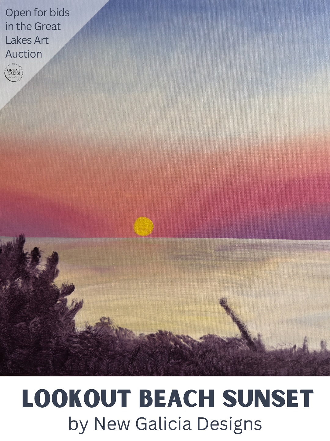 Featured artist Daniel Figac aka @danielzartiste is an oil/acrylic painter based out of Indianapolis as of now, but was born in Detroit, raised in Roscommon, and has lived all over the great state of Michigan. He’s a self-proclaimed troll, through and through. Daniel has his first exhibition at Toolip Art Gallery in Vienna, Austria on October 3, 2025.
Some words from Daniel: “I grew up in the woods of northern Michigan, and its these Great Lakes that have inspired me to be an artist.”
Daniel has donated two pieces: “Indiana Sunset” (acrylic on canvas) and “Lookout Beach Sunset” (oil on canvas) both of which measure 16” x 20”.
Bid today on these beautiful pieces of art at www.greatlakeslove.org/greatlakesart (link in bio)
Note: some of the pieces have been cropped to fit our social media dimensions. Check out the auction page to gain the full perspective.
#greatlakesart #localart #localartist #greatlakes #protectwhatyoulove #lakehuron #lakeontario #lakemichigan #lakeerie #lakesuperior #artistsofinstagram