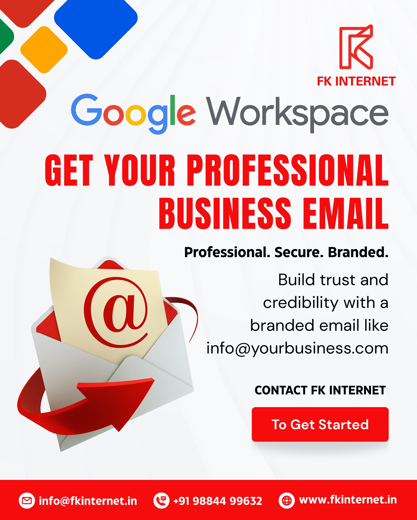 🚀 Your brand deserves more than a generic Gmail!
📧 Set up your Google Workspace Business Email with FK Internet — secure 🔒, branded 🏷️, and built for professional communication 💼
🔥Boost your brand credibility with a business email that speaks trust.
#FKInternet #GoogleWorkspace #BusinessEmail #ProfessionalEmail #GoogleBusinessMail #BusinessGrowth #WebsiteDesign #DigitalPresence #OnlineBrand