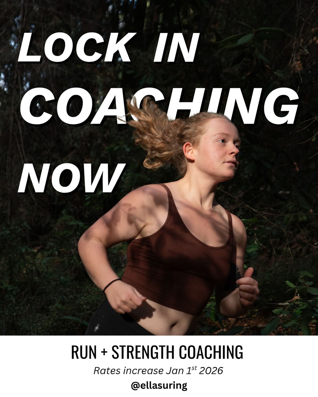 Lock in Your Coaching Rate Before Prices Increase!
If you’ve been thinking about starting coaching, now is the perfect time to lock in your rate. Right now, my joint run & strength coaching is just $120/month.
Sign up now and you’ll keep that rate for the next 12 months, even as we expand options and adjust pricing in the new year. Starting January 1st, rates will increase to:
$160/month for run & strength
$99/month for run or strength individually
I’m also very excited to announce that I’ll be offering nutrition coaching:
$115/month for nutrition
$240/month to bundle all three
Whether you’re training for your first race, building general fitness, or focusing on high-level performance, this is a great opportunity to get personalized coaching at a locked-in rate.
Don’t wait, lock in your rate now and start 2026 with a plan tailored to your goals.
Mention this offer on your intro call to lock in the discount!
More details at the link in my bio 🔗
#runcoaching #runandstrength #ultracoaching #marathoncoaching #runcoach #onlineruncoach