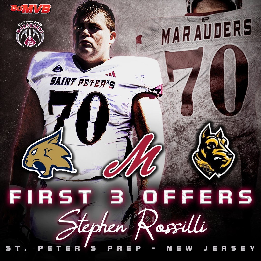 The first three offers are in for '26 C/G/DT Stephen Rossilli of St. Peter's Prep (NJ). A big step in the journey - Congrats Stephen!
#CollegeFootball #Recruiting #ncaafootball #hsfootball #studentathlete #ncaarecruit
