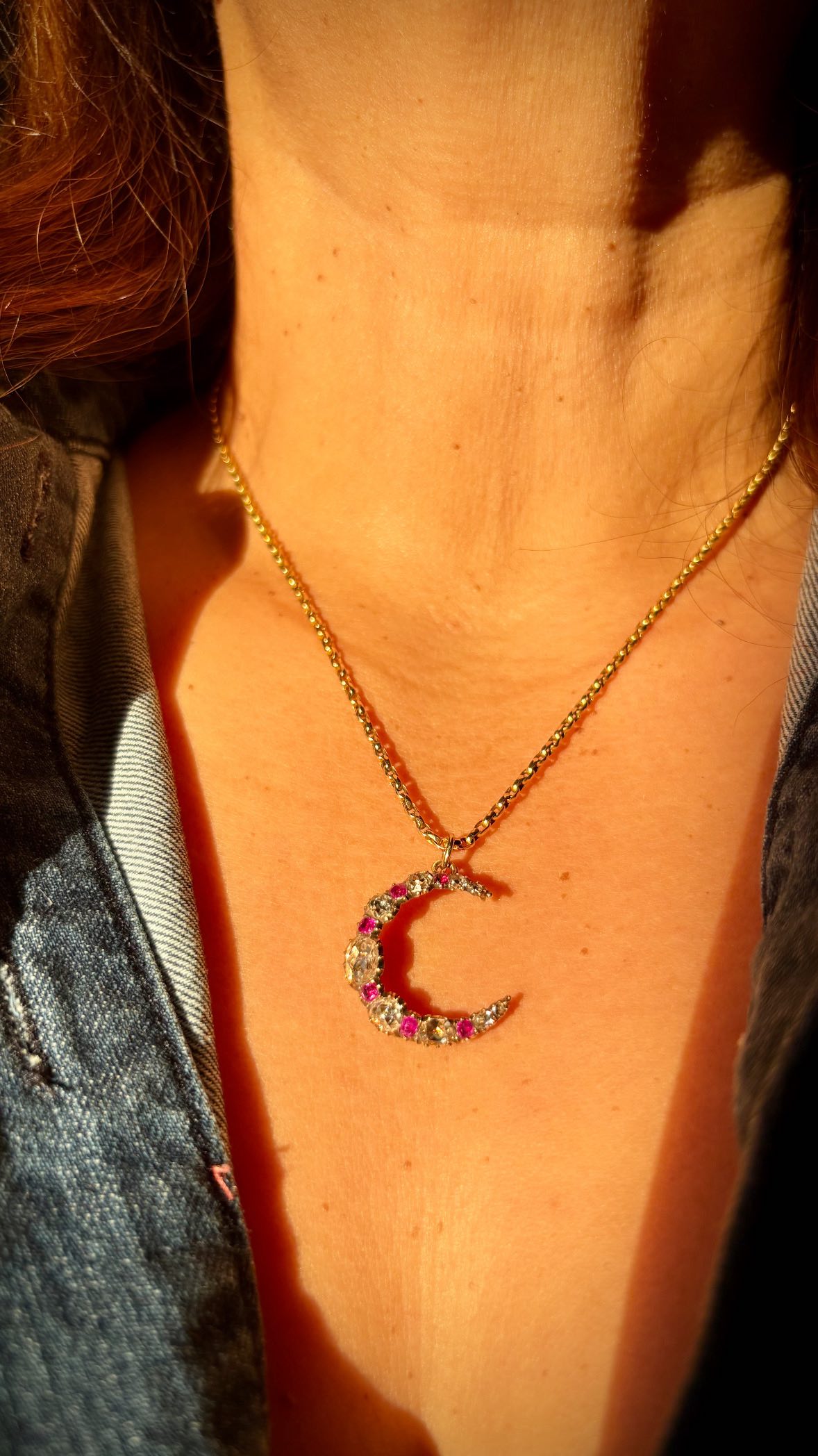 INTRODUCING ❤️ANIKA❤️
An Antique Dutch Rose Cut Diamond & Cushion cut Ruby Crescent Moon, c1870. All set in 14k Gold and measuring a very wearable 24mm:1 inch approx.
This is a real first for us. We’ve never had a Dutch Crescent of this calibre. The Diamonds are Rose Cut, foiled and in a closed back setting, ensuring all the fire and sparkle is front and centre.
The Rubies are beautiful cushion cuts, alternating between the Diamonds.
The original brooch fittings were stamped with an Oak Leaf, which was used in the Netherlands, between 1853-1905 to indicate 14k Gold.
We have reused the clasp within the bail and retained the Oak Leaf hallmark.
As the Diamonds are Rose cut and foiled, the traditional calculation of carat weight and clarity is not applicable, as the stones would need to be unset and the foiling removed, for an accurate assessment. However, the Diamonds are bright and very lively.
❤️ANIKA❤️ is available on our website at www.heirloomjewells.com either snap her up now or nudge SANTA!