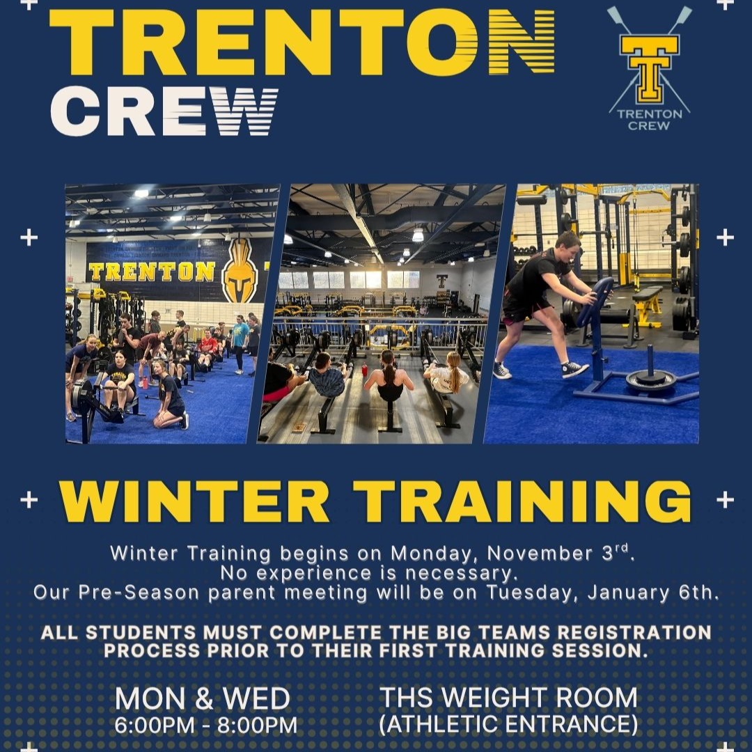Champions are made in the months no one sees. Winter work, spring glory. 💪🚣
---
"All student-athletes must complete an online registration process using our website host, "Big Teams" BEFORE tryouts begin. Please note that no documents should be given to the coach or the Athletic Office; everything will be uploaded online. If you registered during the 2024-2025 school year or in the fall, you will simply need to update information; the registration process should be done. An MHSAA Athletic Physical dated after April 15, 2025 will need to be uploaded, and you will need to acknowledge the handbook and concussion form protocols.
If you are new to the entire registration process, the link below will take you to a site with detailed instructions on how to register. Please complete this process BEFORE attending any tryouts/practices for your desired sport.
Athletic Registration Instructions: https://bigteams.my.site.com/support/s/article/Parents-Create-Your-Students-Account
We understand that this process might seem confusing and are here to help! If you have questions or need help, please call the Athletic Training Office at 734-365-0624 or email webbs@trentonschools.com"