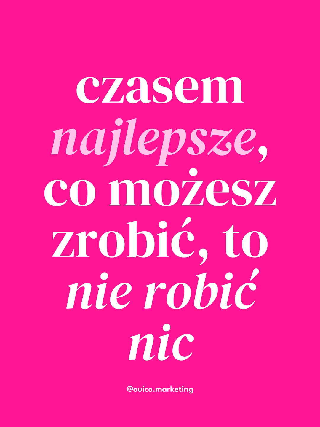 Sama mam co chwilę milion pomysłów.
Jedne wydają się super, szybko się realizują - i rzeczywiście przynoszą efekty.
Ale są też inne 🙃
Te mniej super, i te które siedzą w głowie od kilku miesięcy, a jak w końcu przychodzi ta chwila, żeby je realizować - to w sumie okazuje się, że chyba takie super to wcale nie były i... po prostu je porzucam (ewentualnie przenoszę do poczekalni 💤).
Właśnie tak wybieram, który pomysł ma sens i warto na niego poświęcić energię, a który - mimo, że miał być naprawdę ciekawy - jednak sensu nie ma...
Z czasem nauczyłam się, że pomysł to dopiero początek. A ✨ połowa sukcesu ✨ to już sam wybór tego jednego, który nie dość, że brzmi dobrze, to jeszcze pasuje do Ciebie, Twoich ludzi i Twojej wizji (win win win win).
W tej karuzeli przygotowałam dla Ciebie MINI FILTRY, czyli cztery proste pytania, które pomogą Ci ocenić, czy Twój pomysł warto rozwijać, testować, czy może… odłożyć na później.
💬 To który pomysł z Twojej listy przetrwałby taki test?
#livelaughlinkedin #socialmediapolska #girlsinmarketing #womeninmarketing #girlboss #linkedinpolska #personalbranding #genzstrategy #genzlinkedin #genzmarketing #mediaspołecznościowe