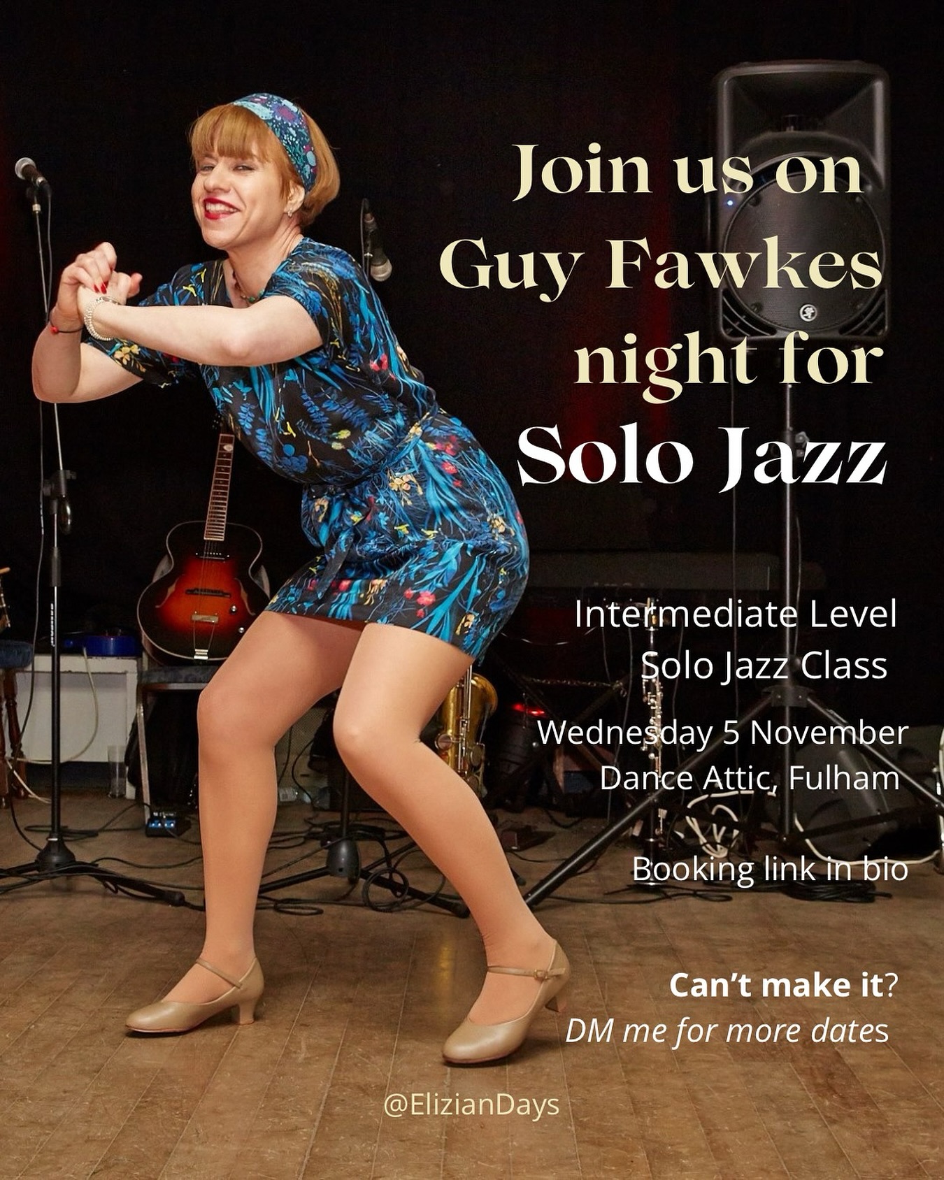 SOLO JAZZ CLASS — WEDNESDAY 5 NOVEMBER
The next Solo Jazz session is confirmed! We’ll be back at Dance Attic, Fulham Broadway, on
Wednesday 5 November, 8–9pm.
If you’d like to develop your solo jazz, learn more classic steps and routines and work on styling
and musicality, come and join us.
These are small, semi-private sessions, so there’s space for individual feedback and requests.
You’ll learn how to feel the music, embody the dance, and express your own unique style with
confidence.
Classes are pitched at intermediate level and above. I’m creating a new routine for this one,
and open to ideas if there’s something you’d like to work on.
A little about me: I’m a former UK Lindy Hop Champion, have assisted Frankie Manning, and
studied jazz and tap intensively with Chazz Young, Chester Whitmore and Ryan Francois, as
well as being one of Jenny Thomas’ original Sophisticated Ladies.
Price: £15
Book via link in bio or DM me to reserve your spot (or to find out about future dates).
.
.
.
#swingdancelondon #solojazz #lindyhop #authenticjazz #jazzdance #danceclass #fulham
#danceattic #learntodance #swingdance