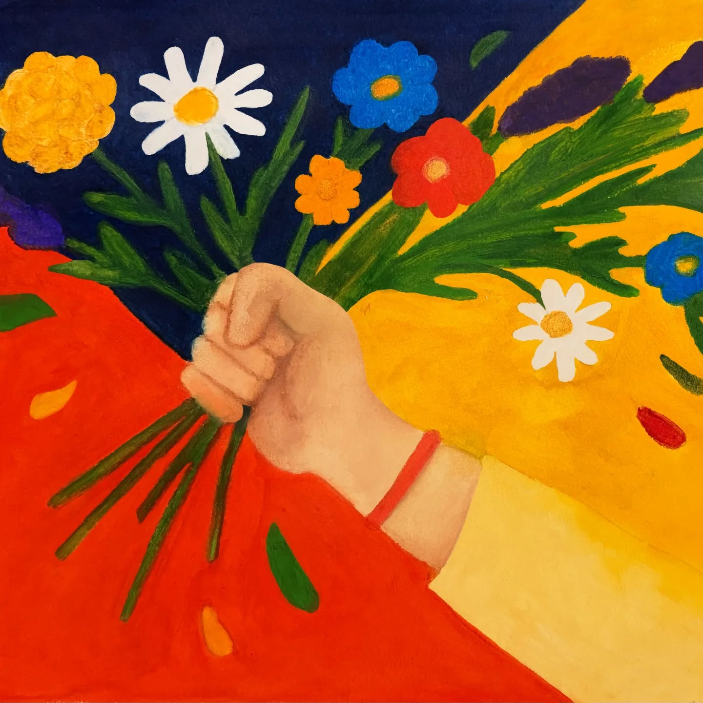 What the Wildflowers Carried
I didn’t scream or beg.
I rose with wildflowers in my hand.
They were never meant for battle,
never meant for shame,
but they knew what to do
when love lost its way.
Once he gave me a yellow bloom,
a promise small as breath.
I remembered it then,
as the room leaned in to watch.
Their silence was a storm around me.
I lifted the wildflowers like truth,
like memory refusing to die.
Get up, I said.
You are not their hunger.
You are not the show.
And to him I said,
You will not choose this.
Not while I am still here,
holding what is real.
Petals flew and silence cracked.
The room turned, but I did not.
Wildflowers do not wait
for permission to bloom.
And I will not forget
what love is made of.
Somewhere beyond their noise,
the window watched in quiet light,
and the flowers in my hand
burned brighter for it.