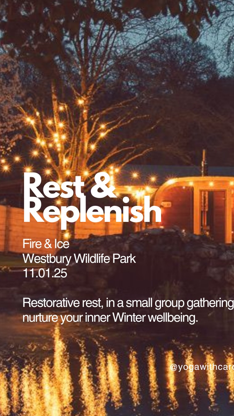 Your Winter self will thank you for this…
❄️ Rest & Replenish: Wintering
🔥 @fireicewellnessbristol fireicewellnessbristol
🕰️ 11.01.26 // 2.45-6pm
Slowing with shorter days and winter hibernation can sound like a nice poetic idea, but isn’t always an option in the pace of careers, parenting, and daily responsibilities. Or can just feels too out of reach in buzzy body-minds.
When we do try to pause, rest, or meditate, it can feel so unfamiliar, or uneasy, that it’s easier to keep pushing on through. And perhaps this is what we’ve learned along the way too.
So this offering is here to explore slowing, gradually, intelligently, and in a way that works with your nervous system and seasonal rhythm - not against it.
⭕️Join us at Fire and Ice Wellness for sauna heat and bone deep relaxation. Cold water dipping through winter is optional. There’s nothing to prove here. Your resilience, in taking what you need, is nurtured either way.
✨We’ll get cosy in the River room studio @westburywildlifeparkfoundation for a 90 minute Restorative yoga practice. Exploring a sense of winter rest in movement and towards stillness.
✨ nurture nervous system health
✨ discover a fuller, more easeful breath
✨ peaceful nature connection
✨ honour your seasonal energy
✨ space to rest and replenish after December
Tea, cake and a small group of women will be uplifting food for the soul too. 😊
Last 2 spaces left.
Book via my site. Link in bio. 🔗
#Wintering #restorativeyoga #fireandicewellnessbristol #yogateacher #rest #nervoussystemhealth #sauna #bristolretreat #seasonalyoga