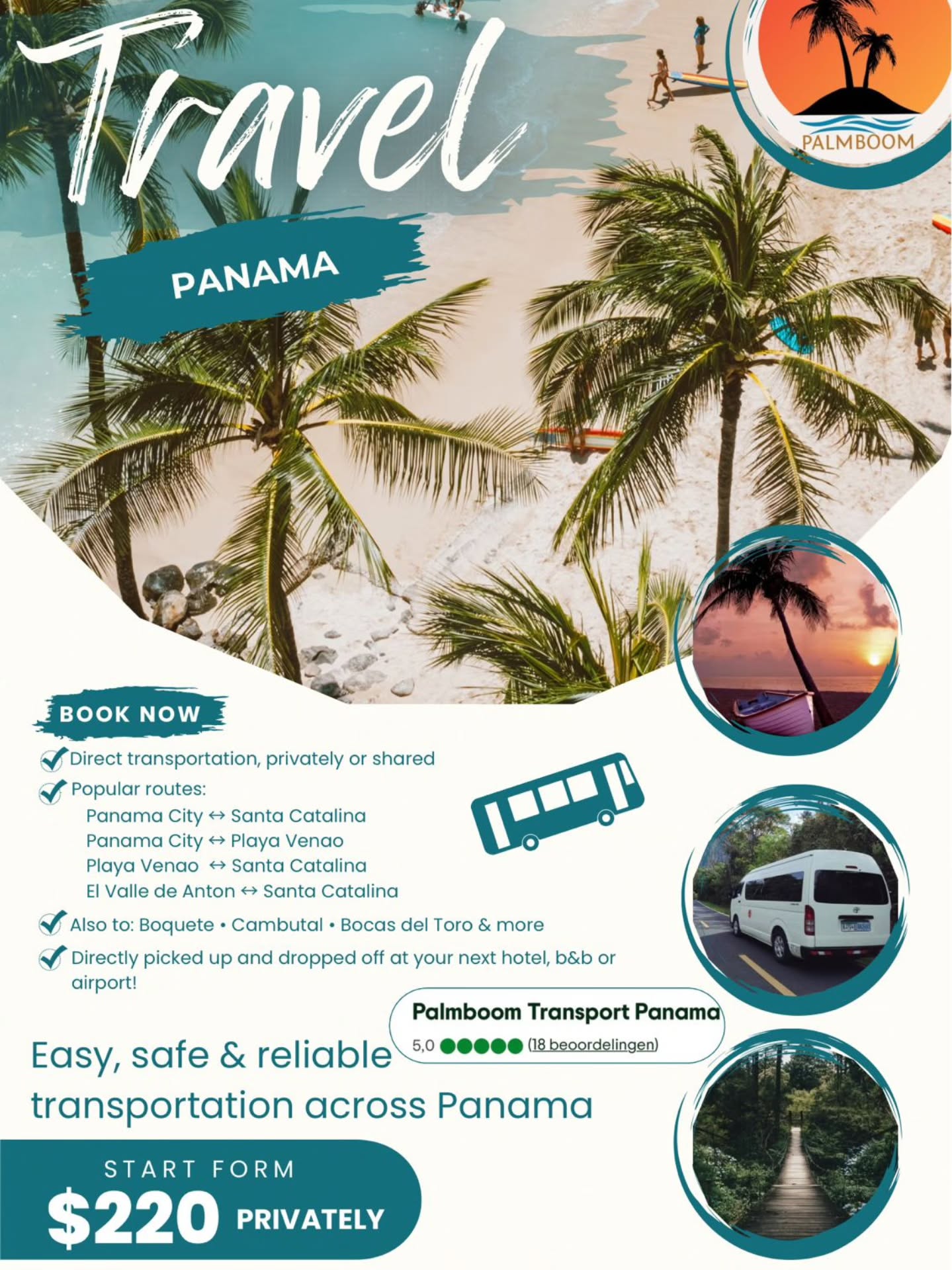 Let us take care of your transportation, while you sit back and relax!
#travelpanama #panamacity #panamatourism #playavenao #santacatalina #elvalledeanton #boquetepanama #bocasdeltoropanama #transportepanama #transporteprivadopanama #transportationpanama #shuttleservicepanama