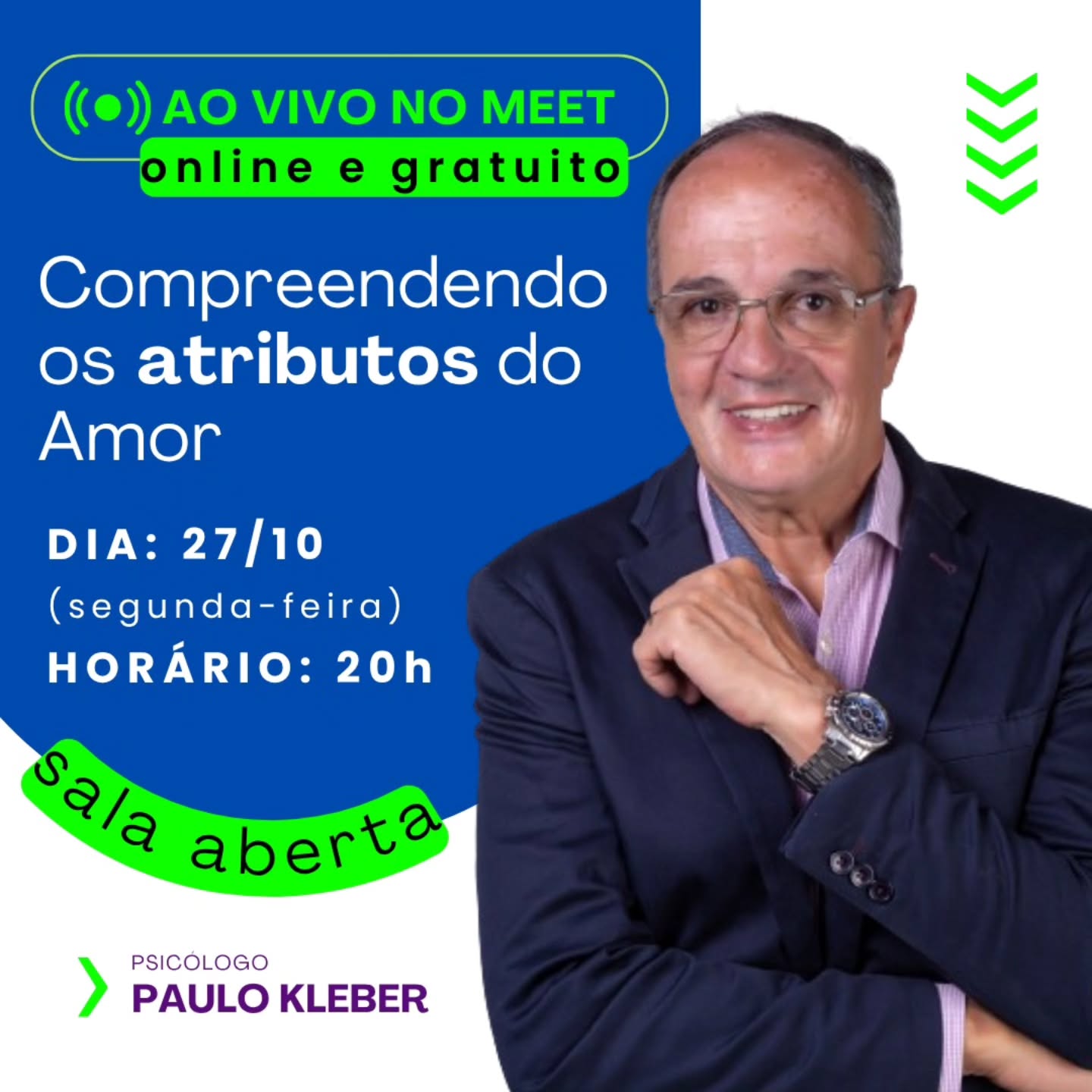 Participe hoje à noite da Sala Aberta com o tema "Compreendendo os atributos do amor".
Será uma partilha muito enriquecedora na nossa conversa terapêutica.
O encontro é online e gratuito. Para participar, mande uma mensagem ou clique no link da bio.
.
.
#salaaberta #psicologoonline #grupoterapeutico #amoresaúde #paulokleberdutra