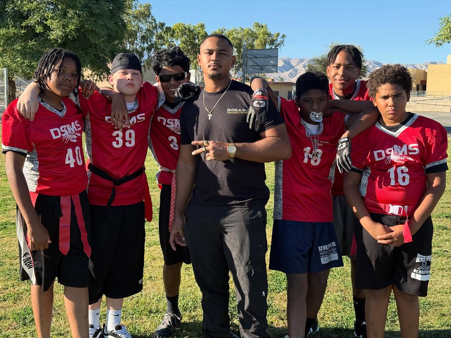 Supporting the Young Dreamers @ Desert Springs Middle School Flag Football Team in their last game of the season. These Ballers are apart of the Junior Black Achievers program that Dreams Training Facility is partnered with under the District leadership of the great Marcus Funchess. Today we finished up our DREAM Boards activity 🔥
I’ve learned that Desert Hot Springs is a city that may be under resourced & underserved. But these students have BIG DREAMS. We must be intentional about pouring into them!
Dreams Training Facility - It All Starts With A Dream
Keep Dreaming,