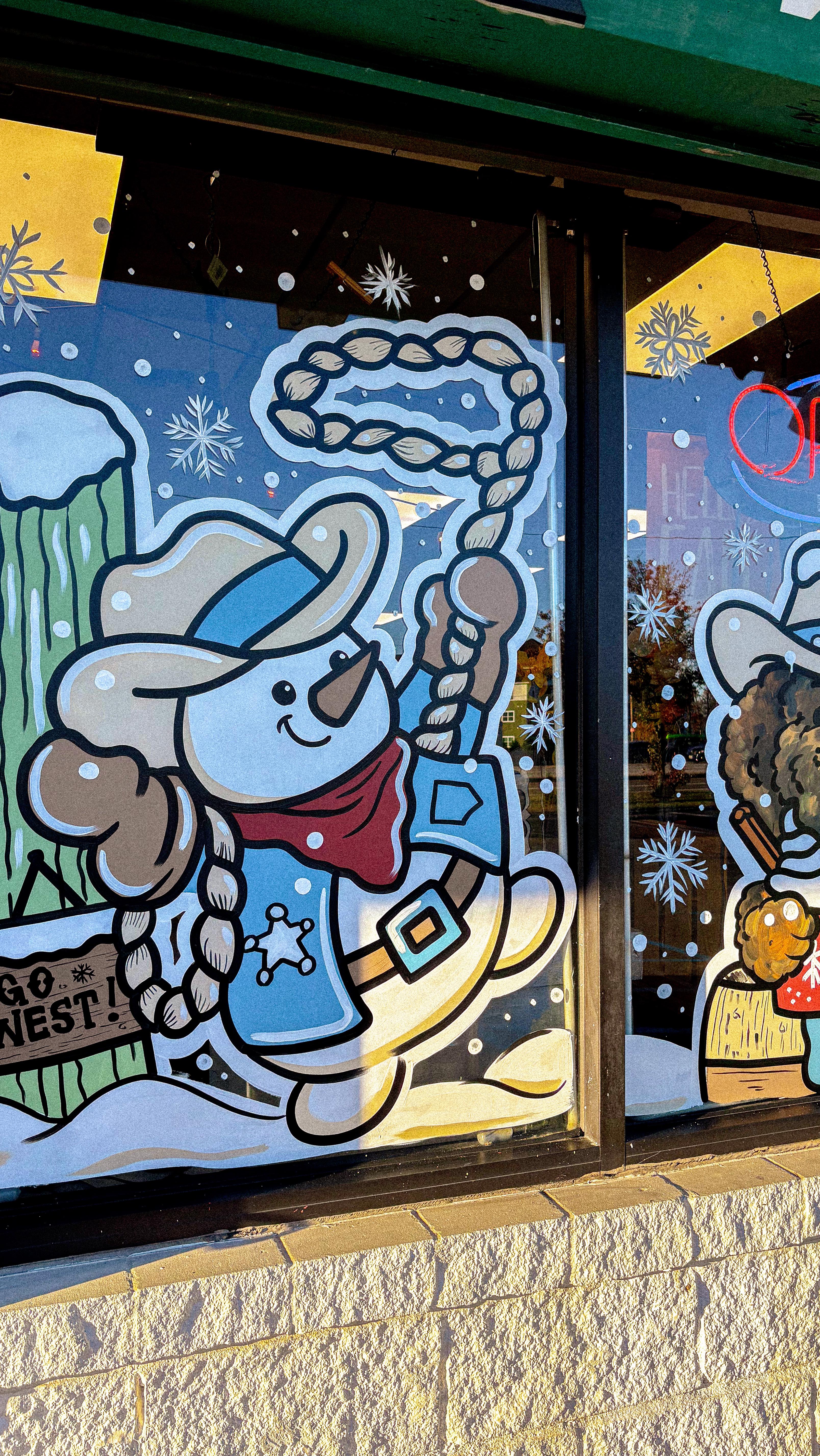 A beautiful day to paint some wintery windows at Go West! @gowestny 🐴❄️🤍🤍🤍
•
•
#art #artist #windowpainting #windowart #paintingwindows #longislandwindowartist
#longislandartist #longislandwindowpainting #longislandwindowart #newyorkwindowartist #paintedwindows #windowsplash #windowartist #longislandart #longislandwindowpainter #holidaywindowpainting #longislandbusiness #christmaswindows #holidaywindows