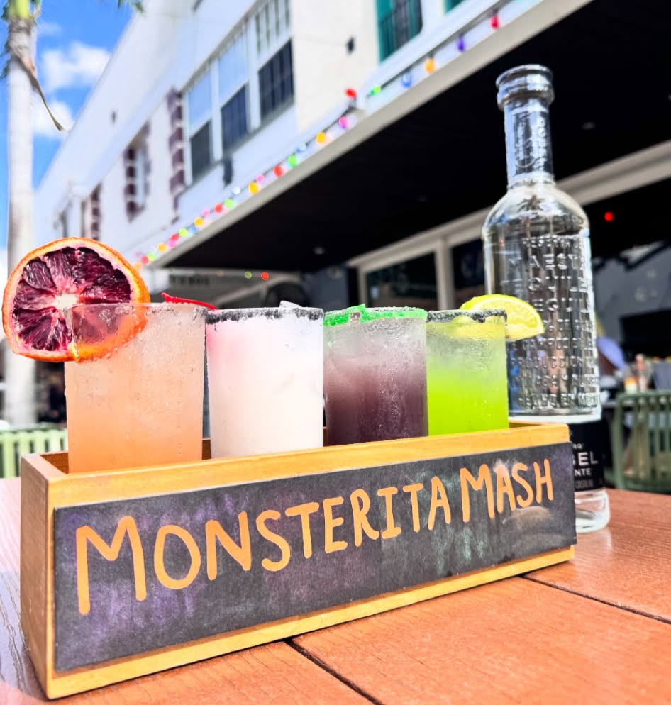 Happy Halloween! Looking for a fun treat? Try our Monsterita Mash! 🎃
This spooky Margarita Flight includes four flavored Maestro Dobel margaritas, all for $16!
.
.
.
.
#caboscantina #downtownfortmyers #maestrodobeltequila #halloweenfortmyers #swfl