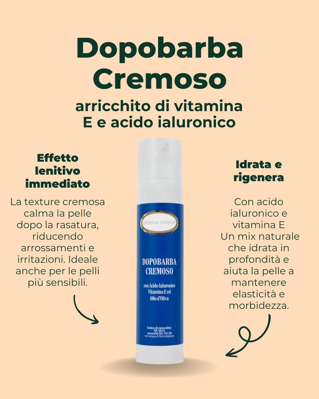 🪒 Comfort e freschezza dopo ogni rasatura. 🌿
Il Dopobarba Cremoso Donna Letizia dona sollievo immediato e idratazione profonda grazie all’azione combinata di acido ialuronico, vitamina E e olio d’oliva.
La sua texture leggera ma nutriente lenisce la pelle dopo la rasatura, riducendo arrossamenti e lasciando una piacevole sensazione di morbidezza e freschezza.
Perfetto per le pelli sensibili, è il gesto quotidiano che unisce cura e naturalezza. 🍃
💚 97,5% ingredienti di origine naturale
💚 Dermatologicamente testato
💚 Made in Italy
📍 Dalle Terre di Toscana, con amore.
🛒 Scoprilo su www.donnaletiziashop.com
#DonnaLetizia #DopobarbaNaturale #CuraDellaPelle #SkincareUomo #BenessereNaturale #MadeInItaly #OlioDOliva